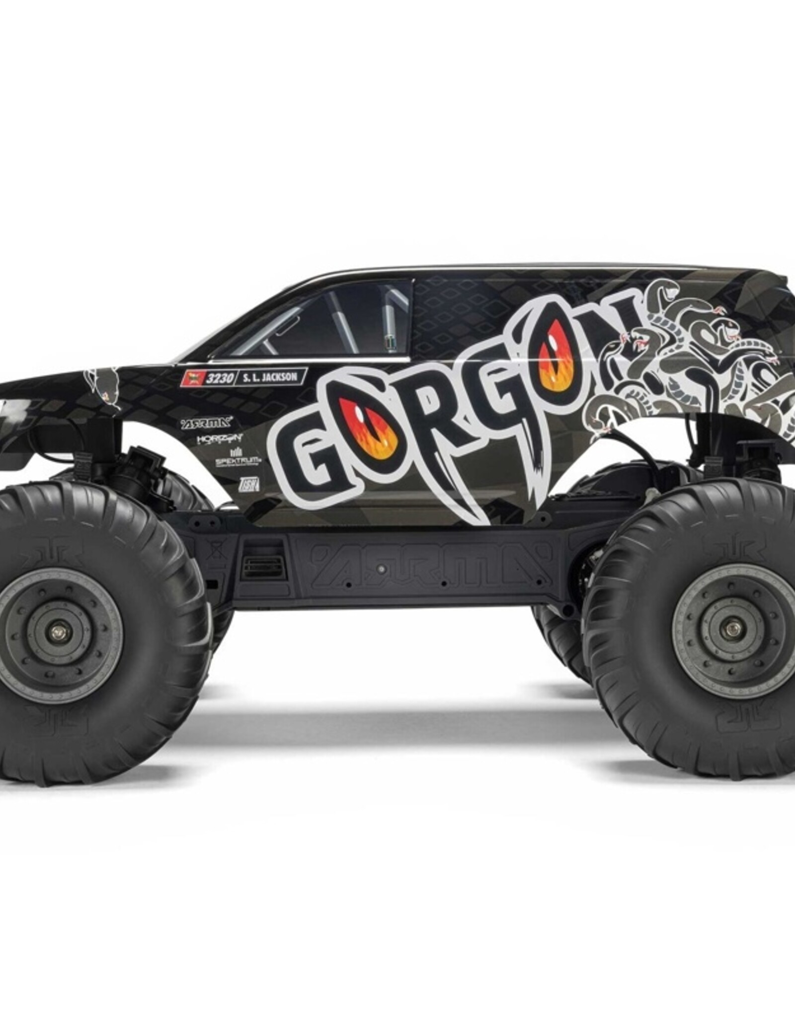 Arrma ARA3230ST3 1/10 GORGON 2WD RTR Brushed Monster Truck, Gun Metal