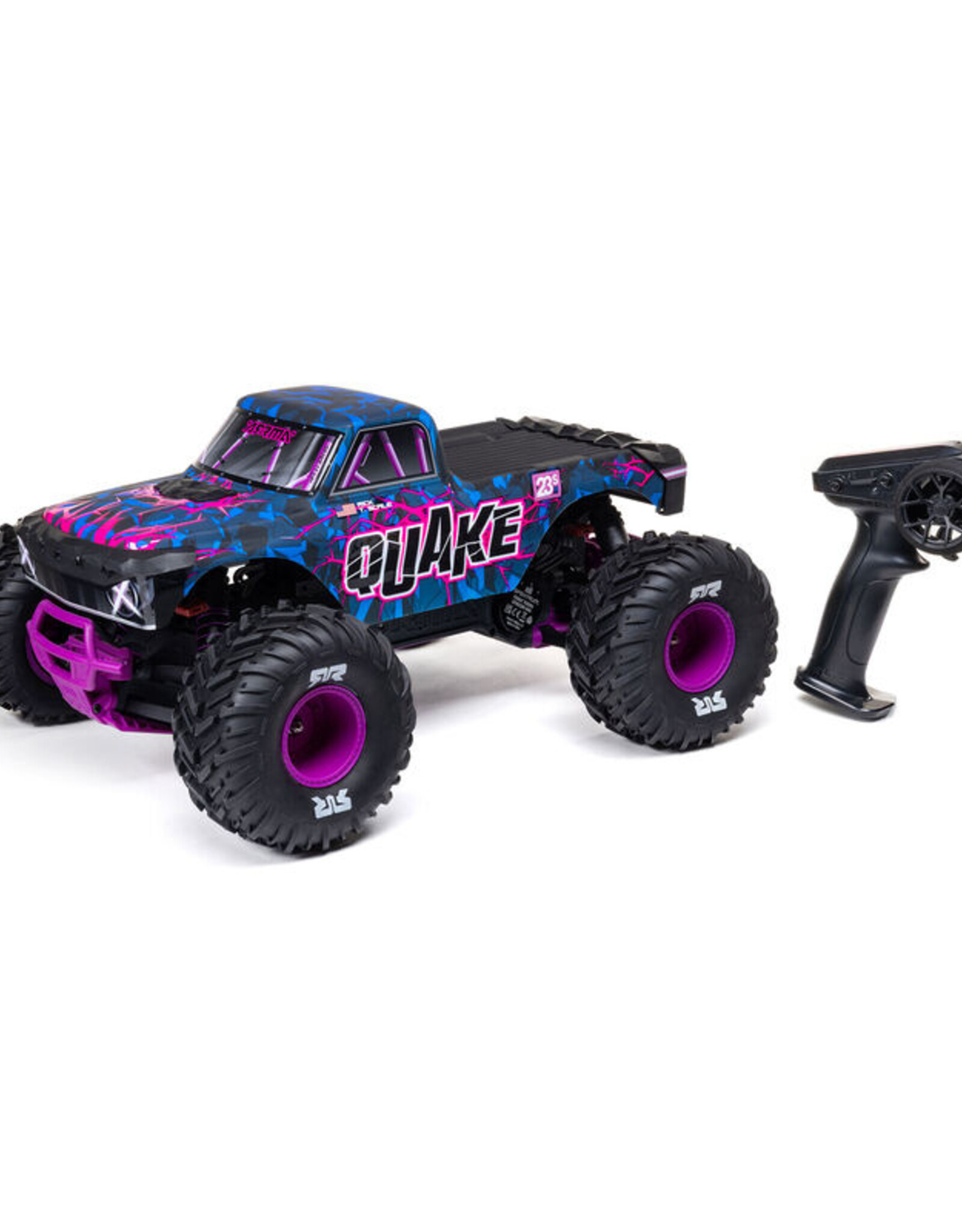 Arrma ARA3537T3 1/10 QUAKE 223S DSC 2WD RTR Brushless Monster Truck, Purple