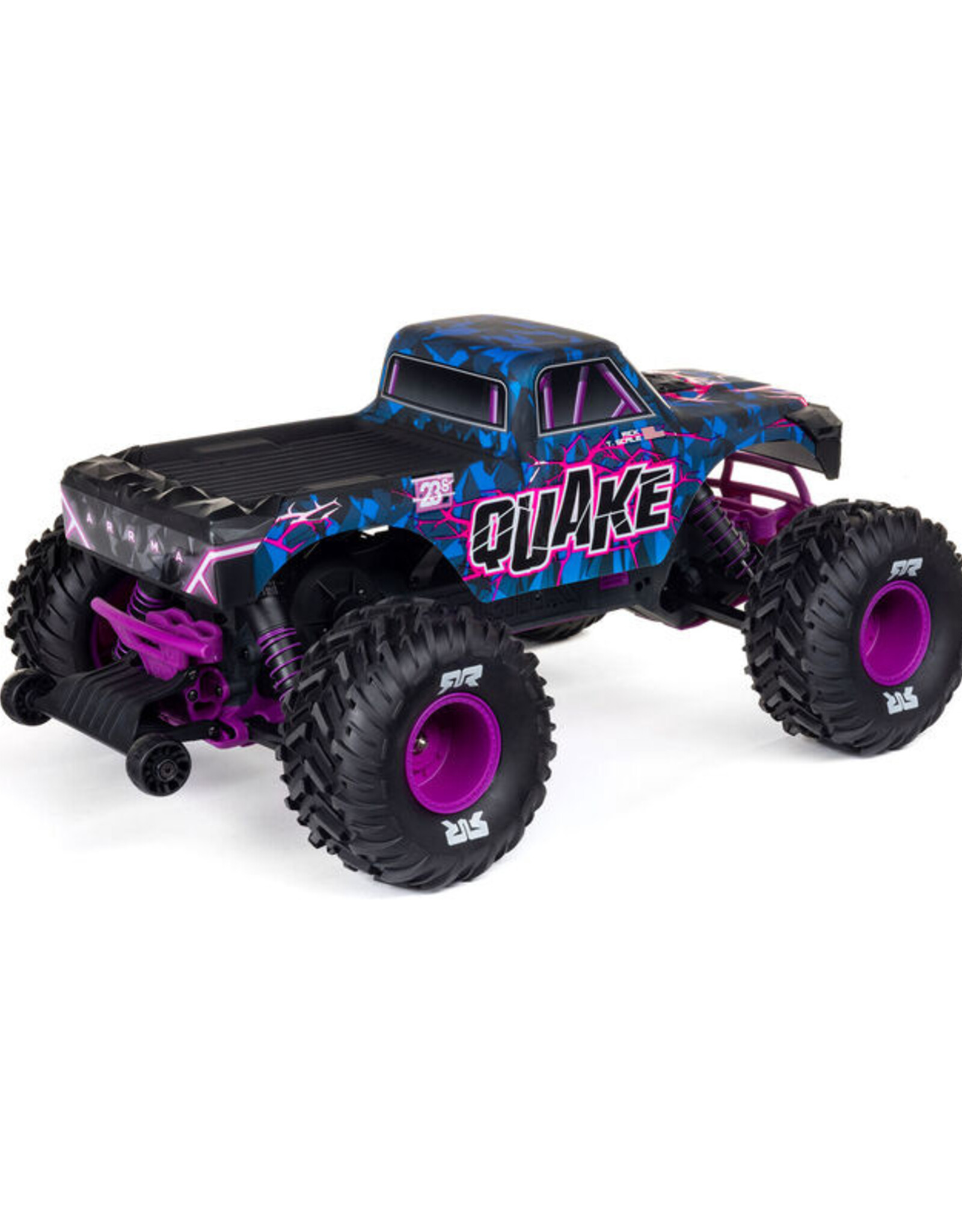 Arrma ARA3537T3 1/10 QUAKE 223S DSC 2WD RTR Brushless Monster Truck, Purple