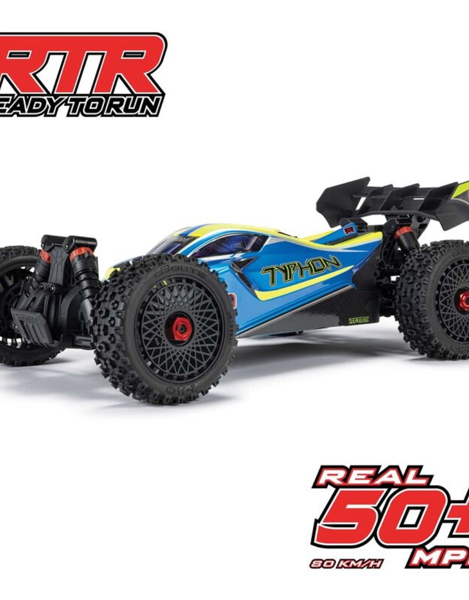 Arrma ARA4306V4T4 1/8 TYPHON 223S DSC 4X4 RTR Brushless Buggy, Blue
