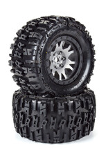 Proline Racing PRO1015114 Limited Edition Trencher Pro-Loc F/R Mounted 24mm Gray/Black Impulse (2): X-MAXX