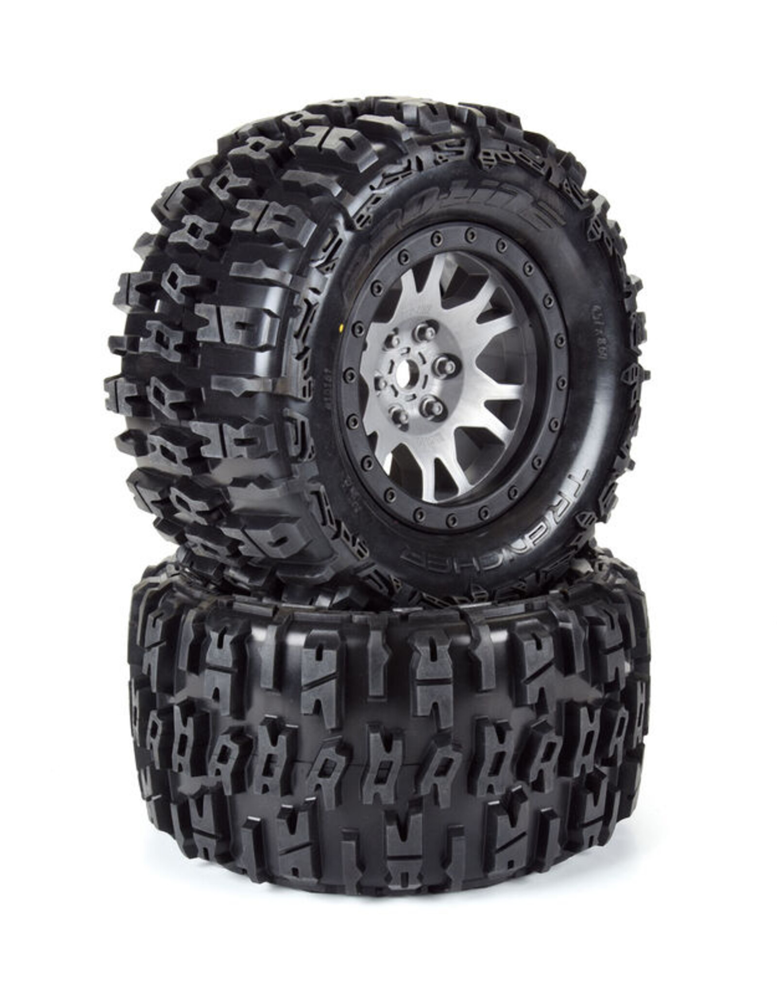 Proline Racing PRO1015114 Limited Edition Trencher Pro-Loc F/R Mounted 24mm Gray/Black Impulse (2): X-MAXX