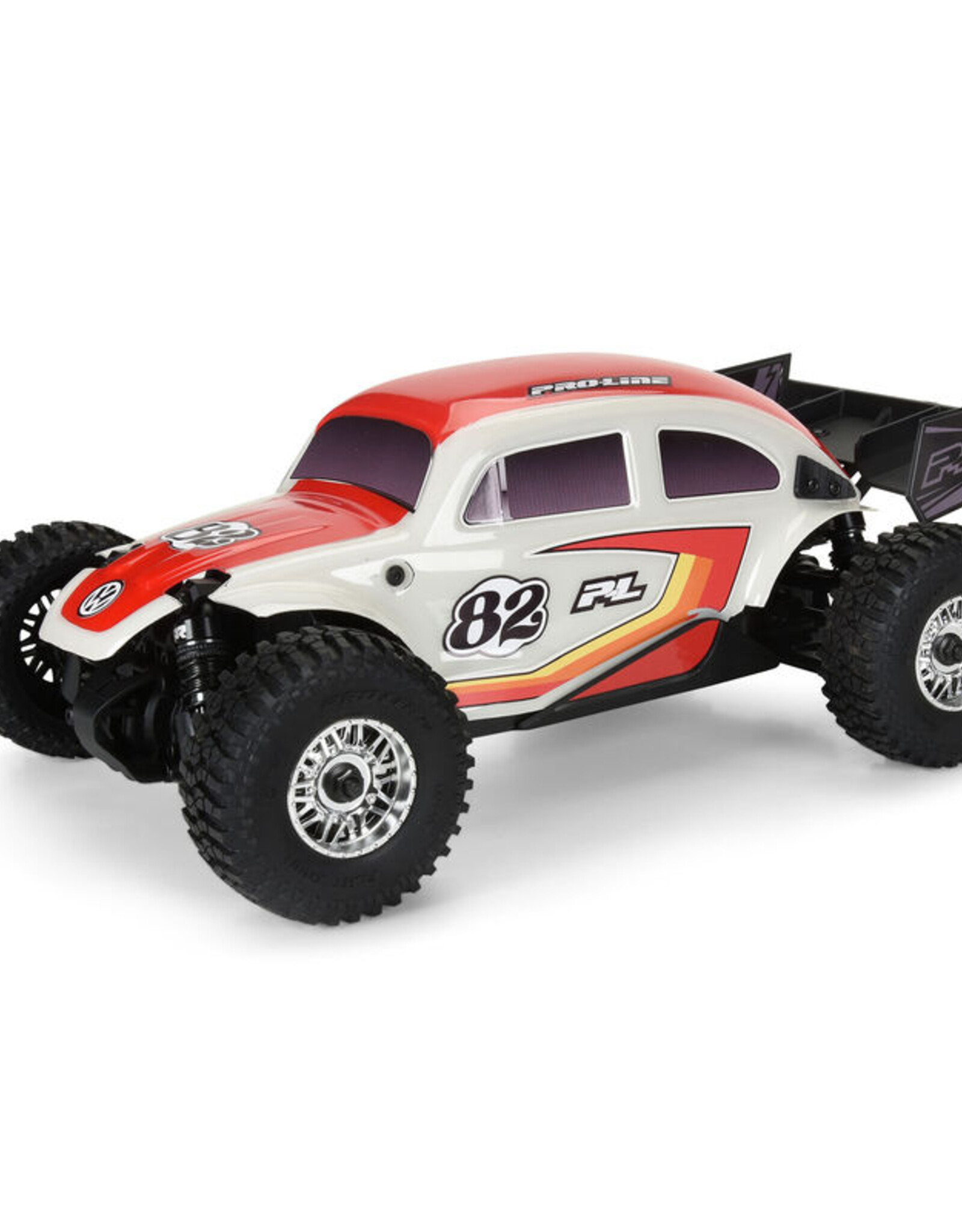 Proline Racing PRO368000T2  Class 1 VW Bug Race Body Kit (Red) & Flat Iron M/T Tires Mounted (4)
