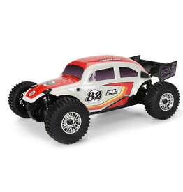 Proline Racing PRO368000T2  Class 1 VW Bug Race Body Kit (Red) & Flat Iron M/T Tires Mounted (4)