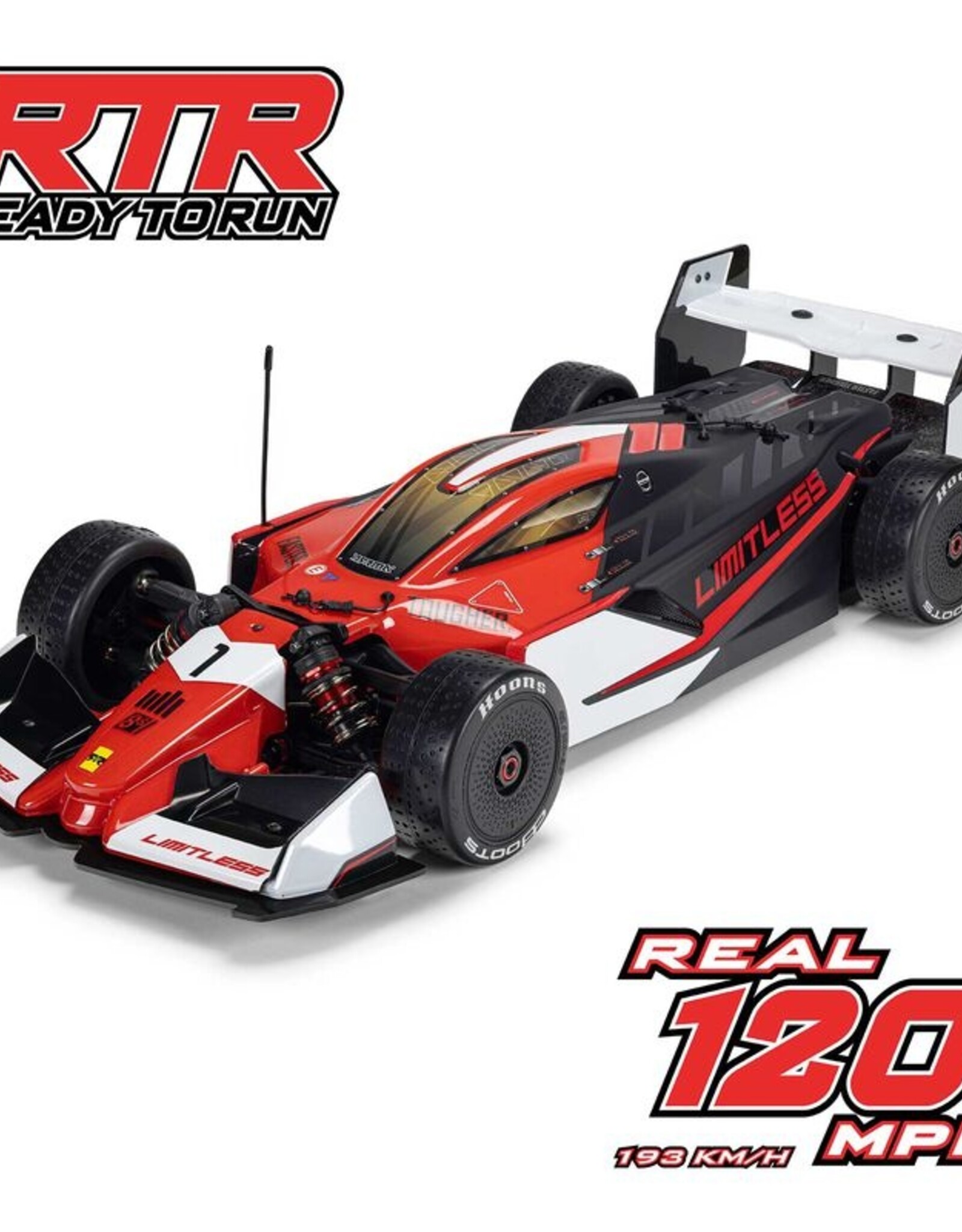 Arrma ARA7816T1 1/7 LIMITLESS 120 8S BLX SPEED MACHINE RTR w AVC, Red/Black