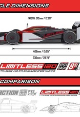 Arrma ARA7816T1 1/7 LIMITLESS 120 8S BLX SPEED MACHINE RTR w AVC, Red/Black