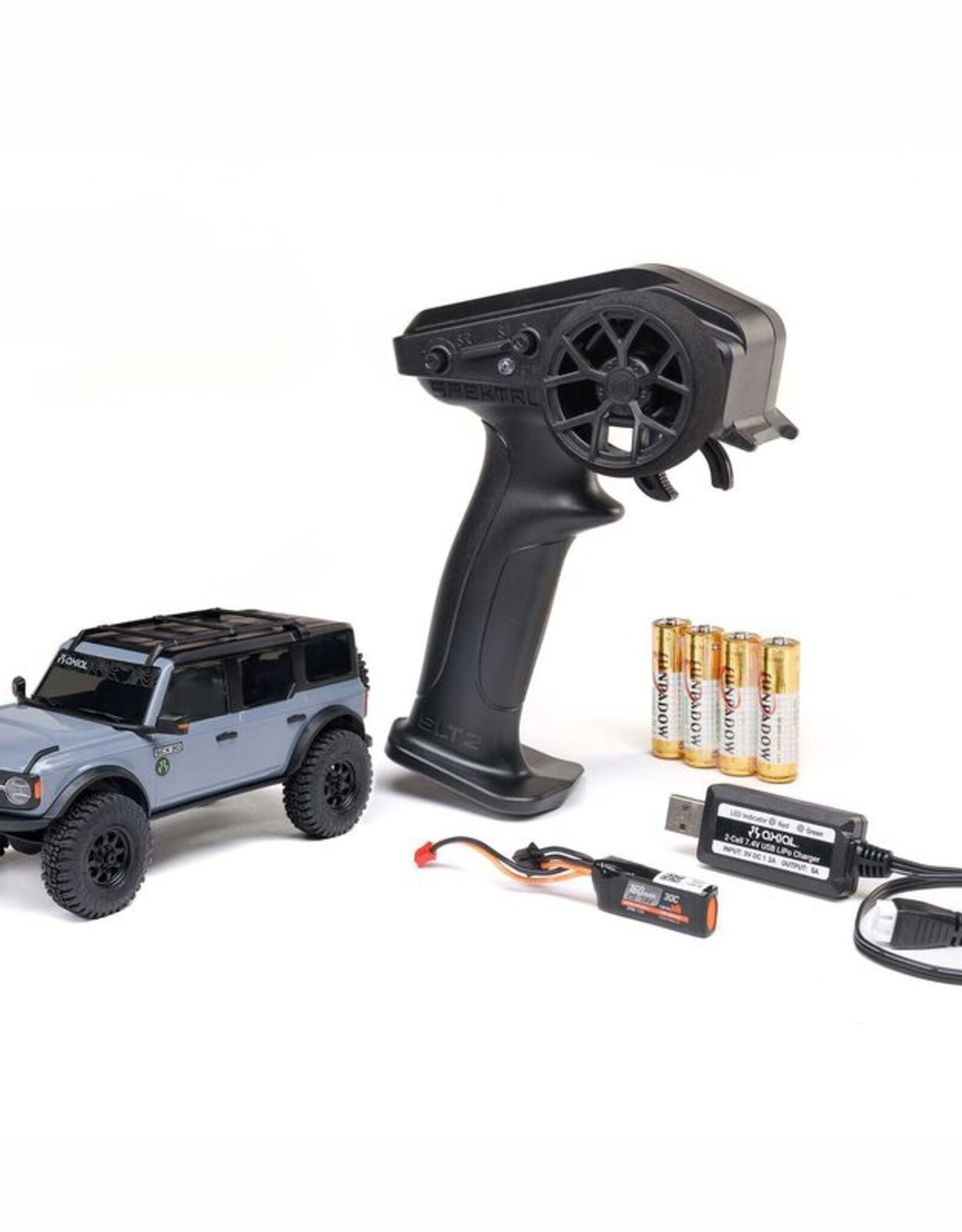 Axial AXI-2048T2  1/30 SCX30 Ford Bronco 4X4 RTR Brushed Rock Crawler (Battery & Charger Included), Gray