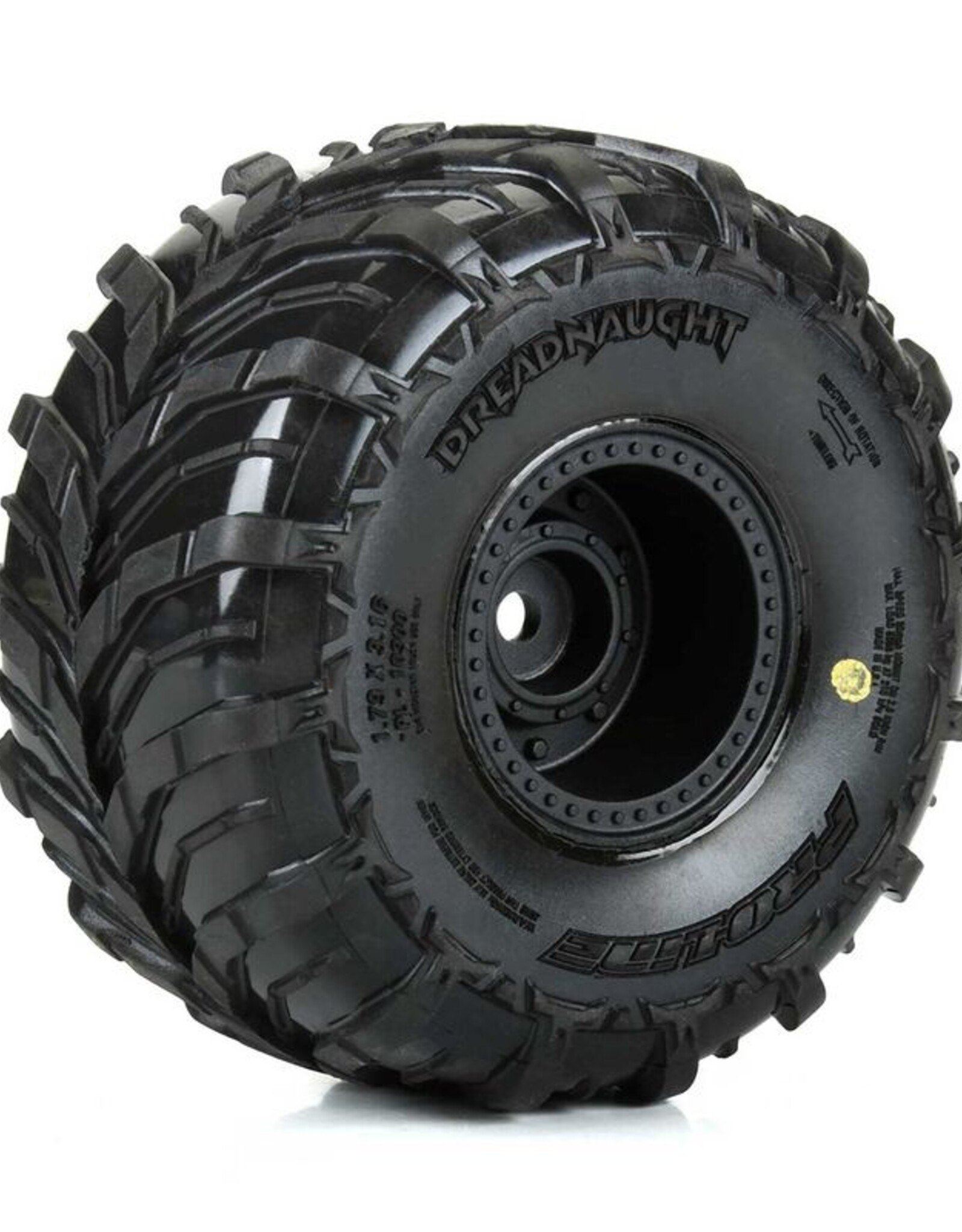 Proline Racing PRO1030010  Dreadnaught Mounted Black Wheel F/R (4) GROM