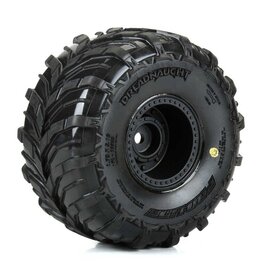 Proline Racing PRO1030010  Dreadnaught Mounted Black Wheel F/R (4) GROM