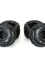 Proline Racing PRO1030010  Dreadnaught Mounted Black Wheel F/R (4) GROM