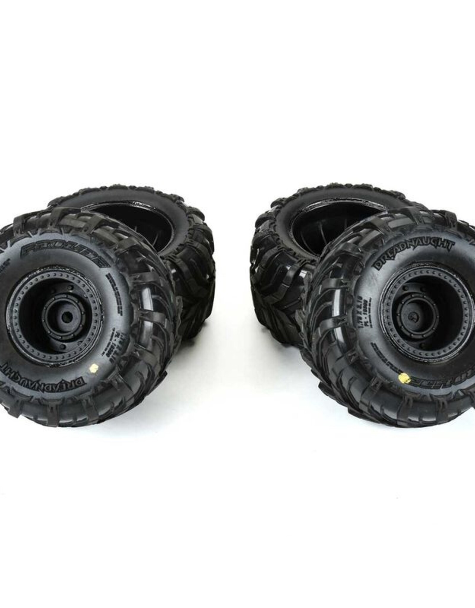 Proline Racing PRO1030010  Dreadnaught Mounted Black Wheel F/R (4) GROM
