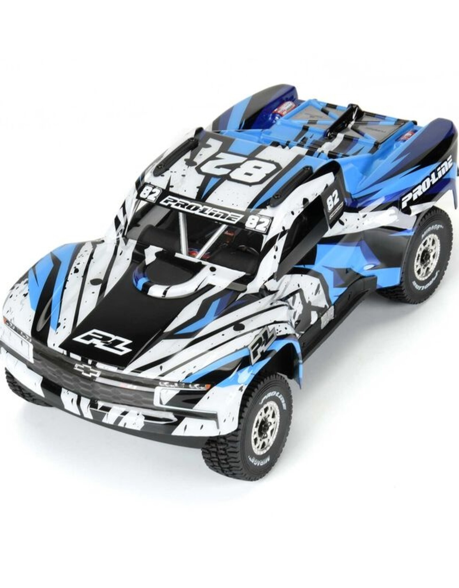 Proline Racing PRO367520  Limited Edition Chevy Trophy Truck Body For Mojave GROM, Strike (Blue/White)