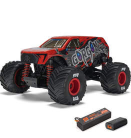 Arrma ARA2130T2 1/16 GORGON GROM 4X4 RTR Brushed Monster Truck (Battery & Charger Included), Red