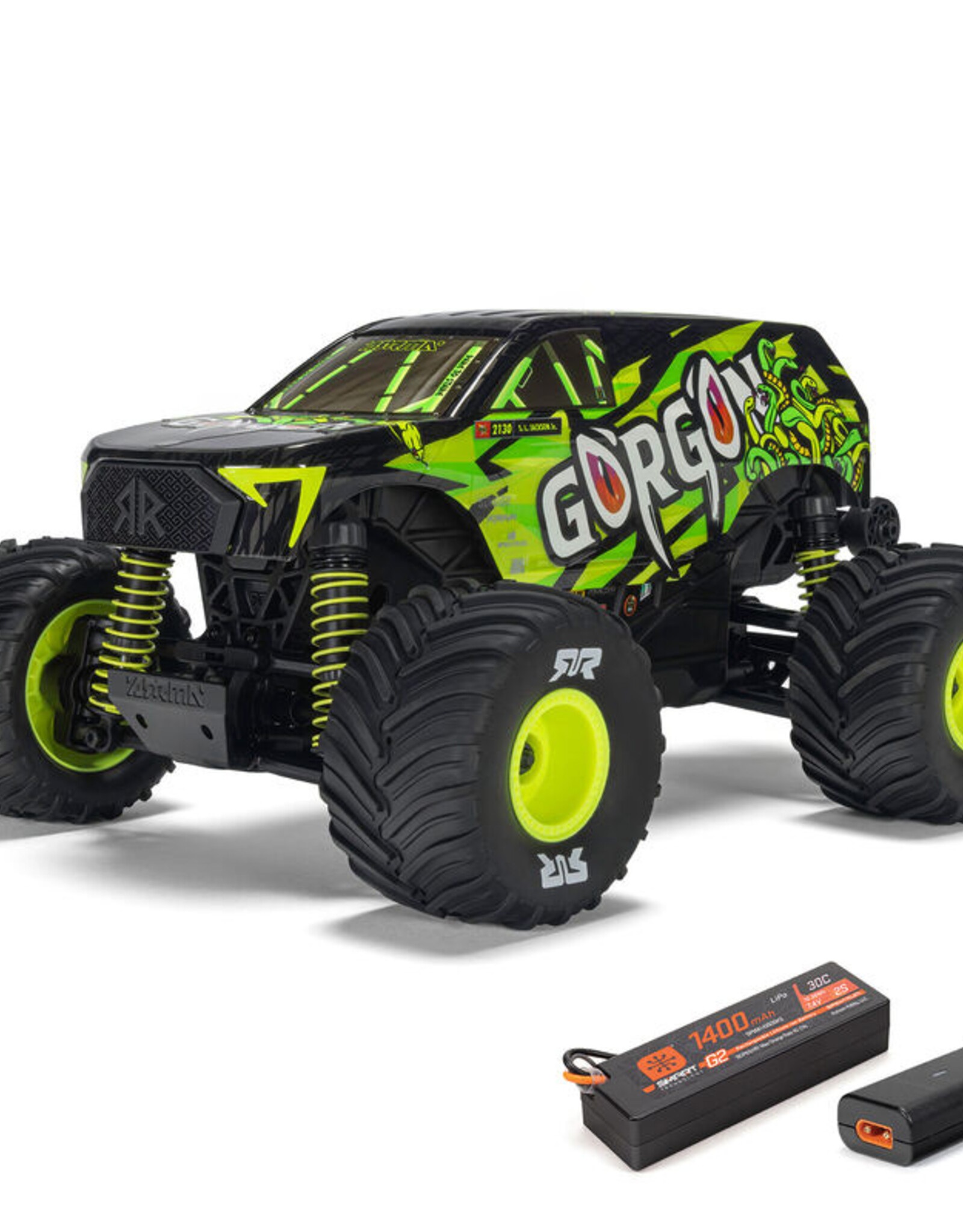 Arrma ARA2130T1  1/16 GORGON GROM 4X4 RTR Brushed Monster Truck, Yellow