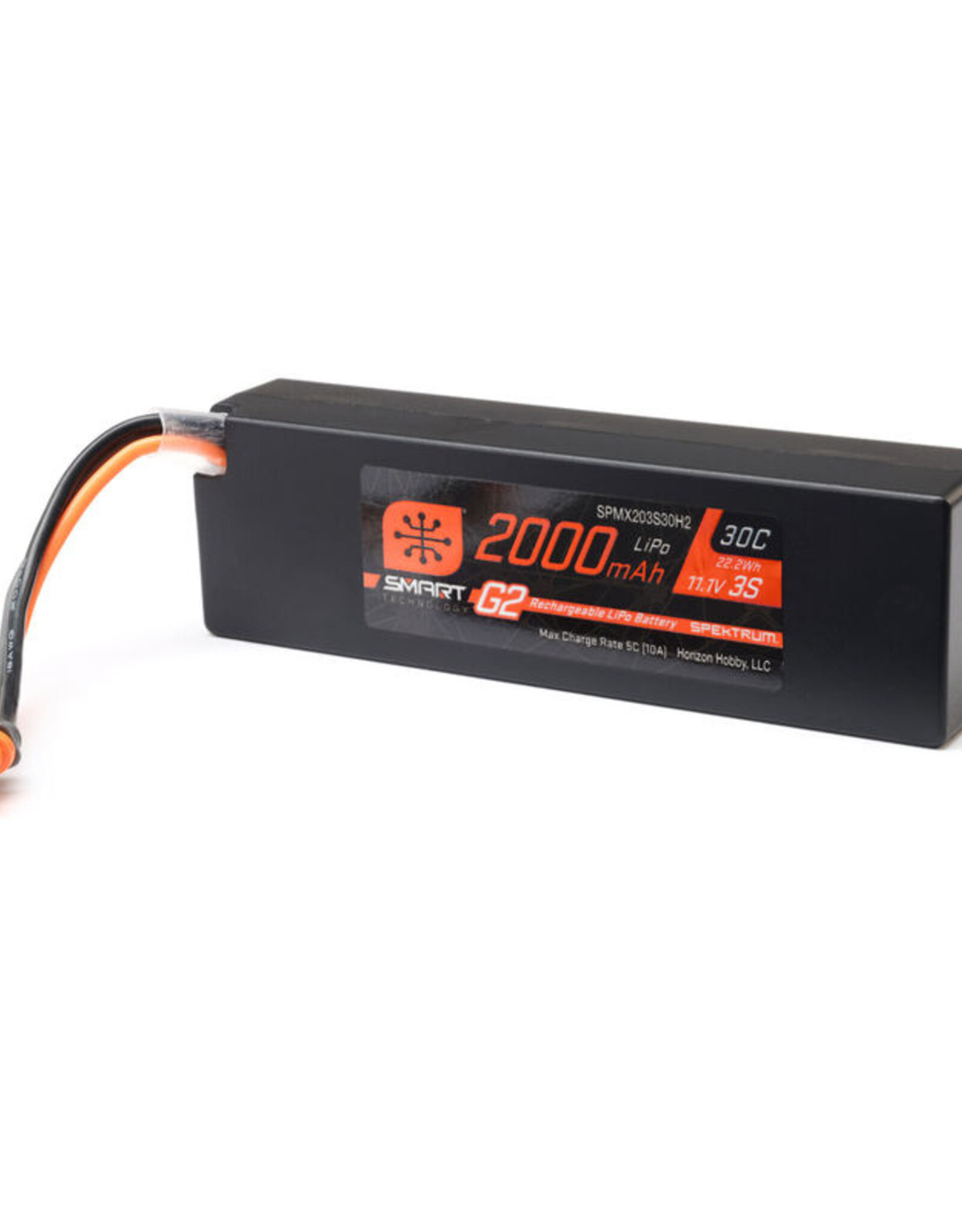 SPECKTRUM SPMX203S30H2 11.1V 2000mAh 3S 30C Smart G2 LiPo Battery: IC2 Connector