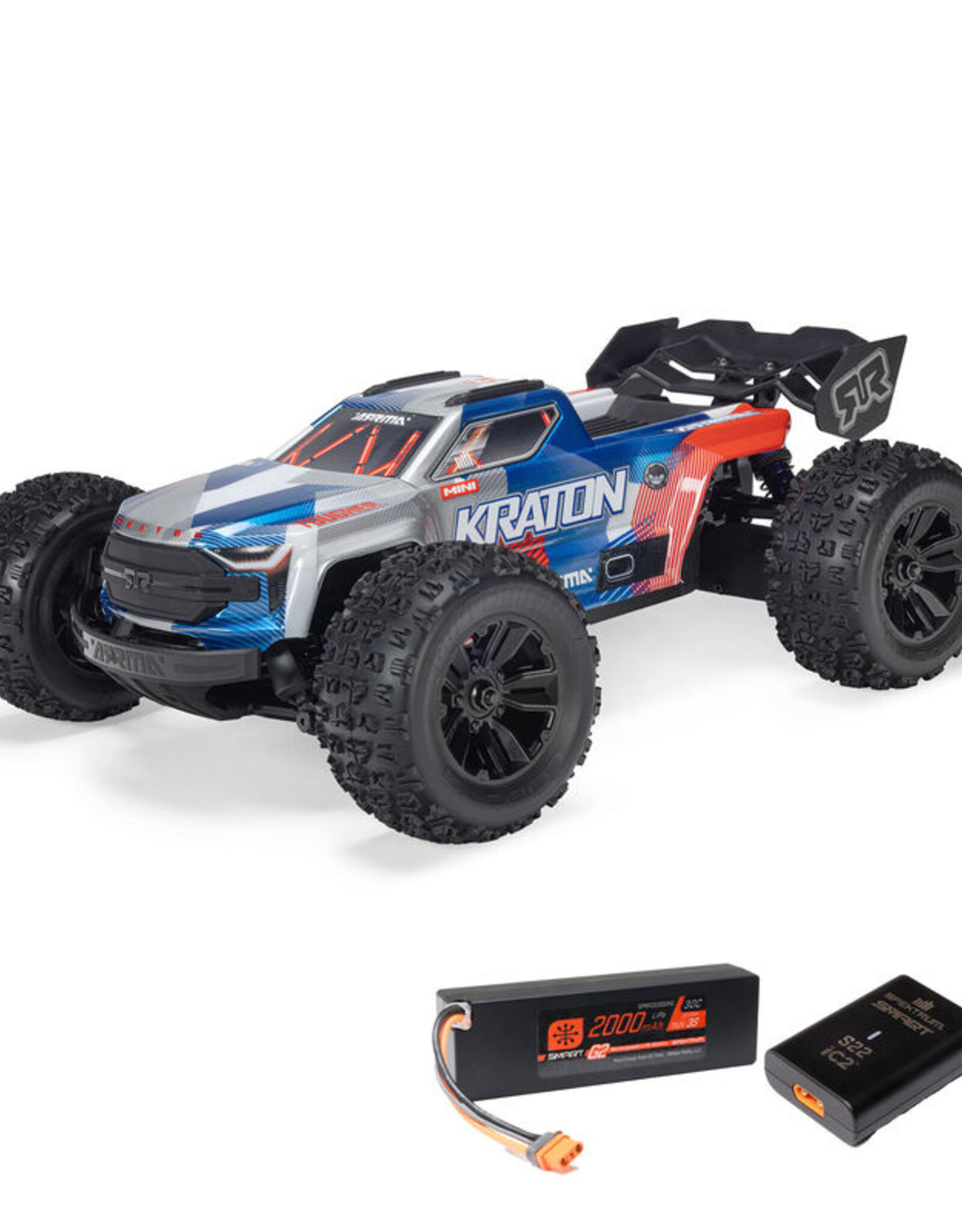 Arrma ARA2508ST1 1/16 Mini KRATON 3S DSC 4X4 RTR Brushless (3S & Charger) Red/Blue