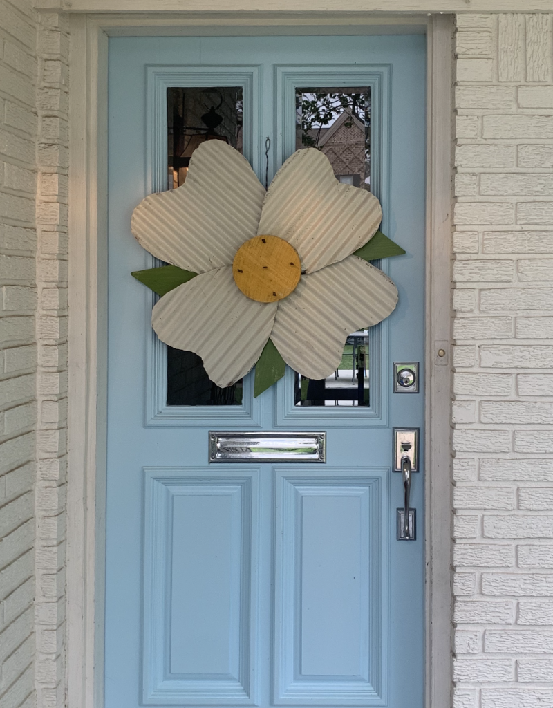 order door hangers on Dogwood Metal Flower Renovate Houston