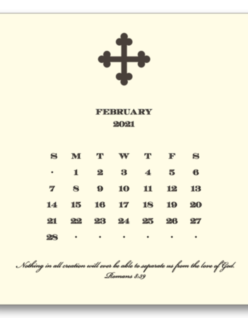 Cross Calendar with Easel