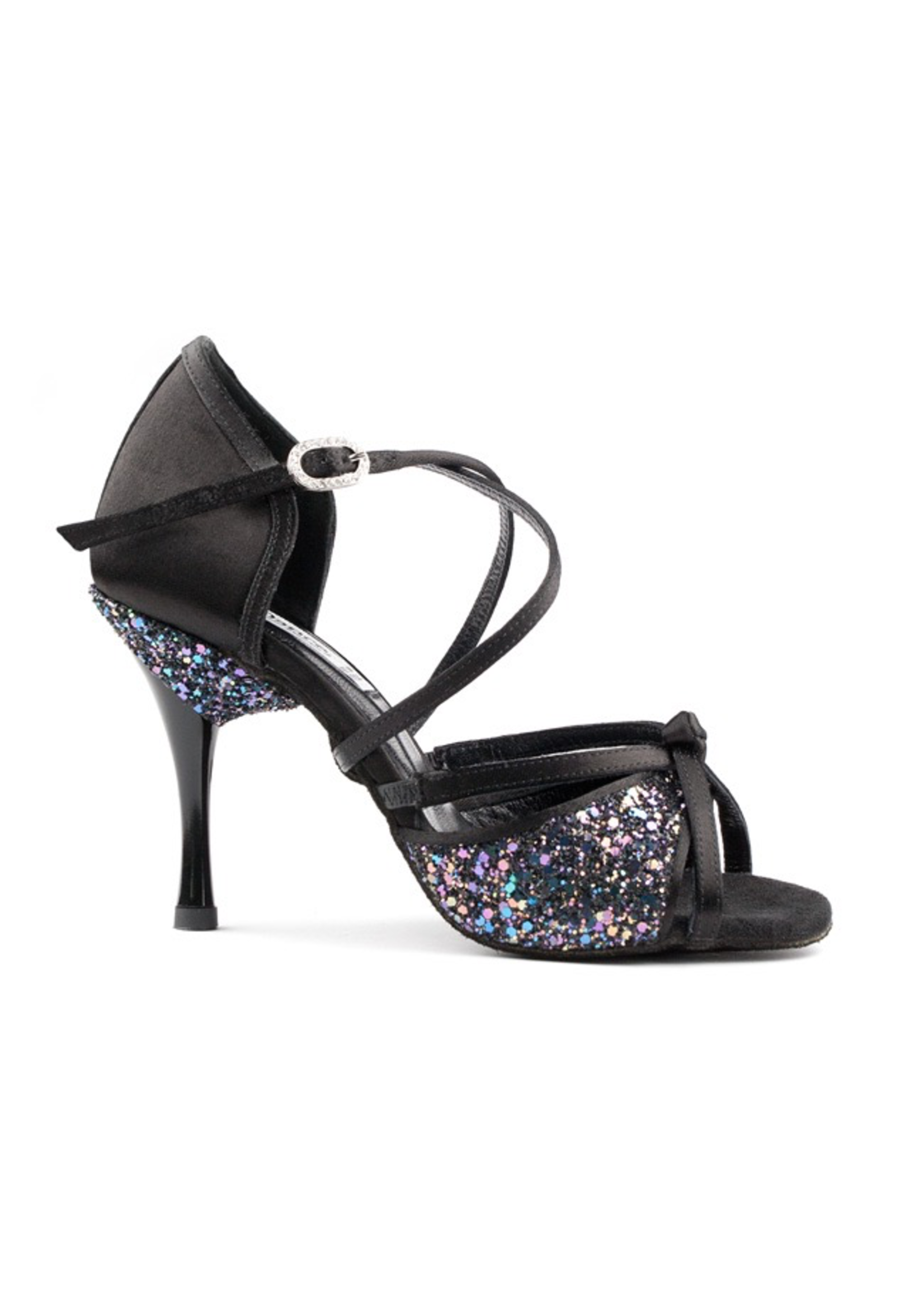 PORT DANCE PRO GLITTERY SATIN OPEN TOE BALLROOM SHOE
