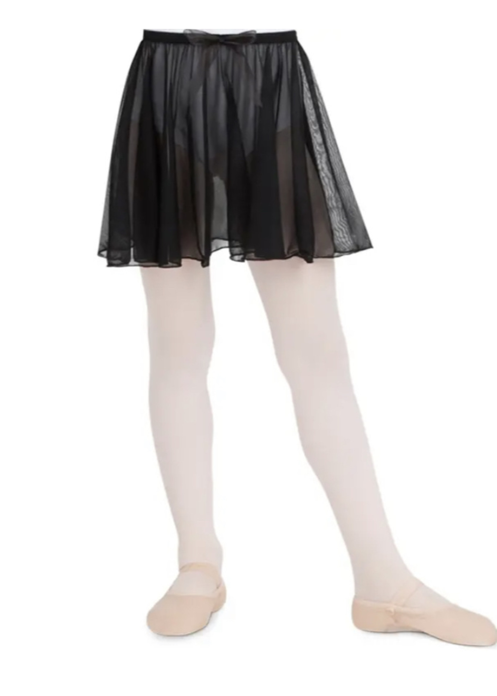 CAPEZIO & BUNHEADS AN1417C CIRCULAR PULL ON SKIRT WITH ORGANZA BOW