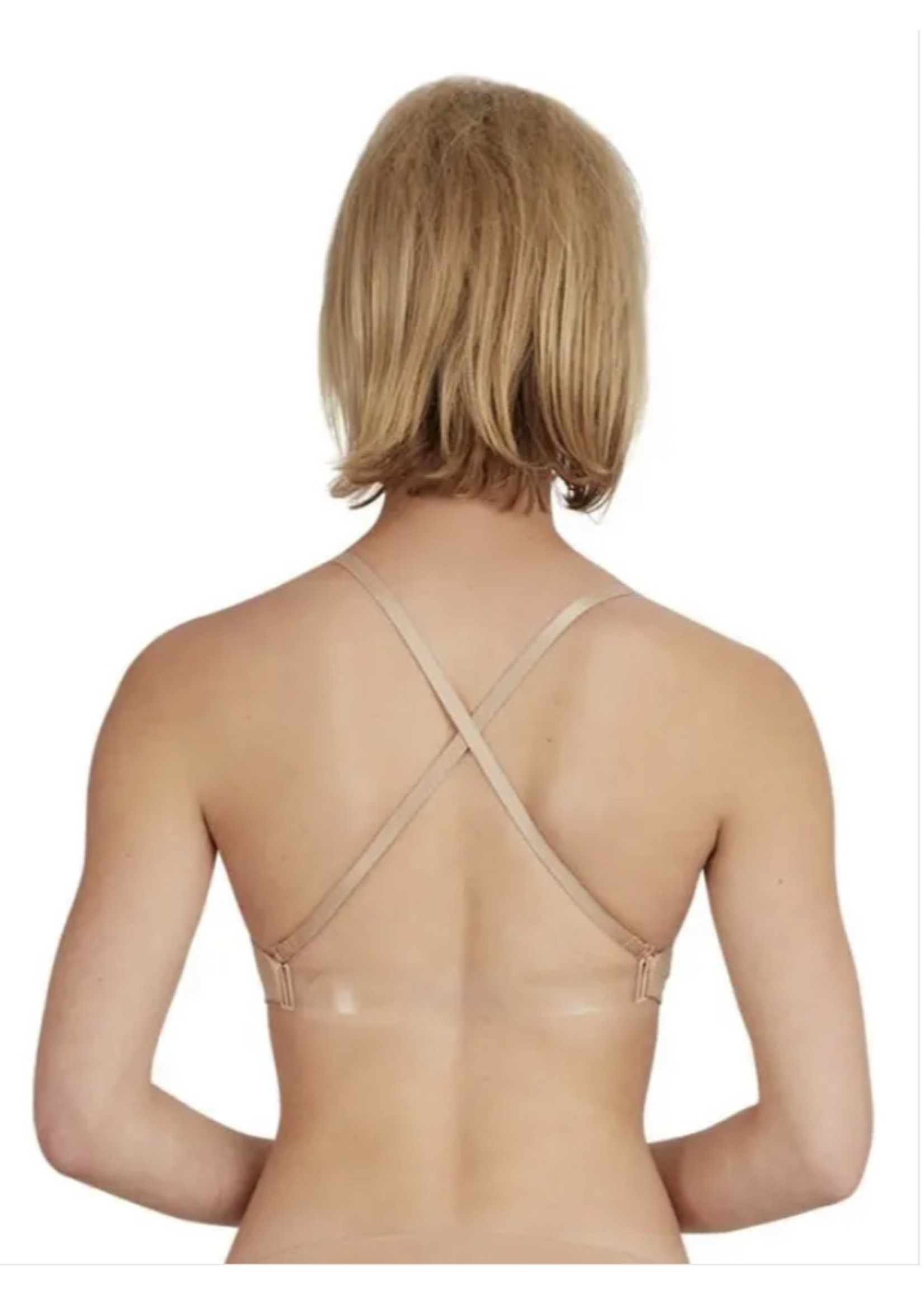 A3683 SEAMLESS CLEAR BACK CAMISOLE BRA w/ CLEAR BACK & STRAPS