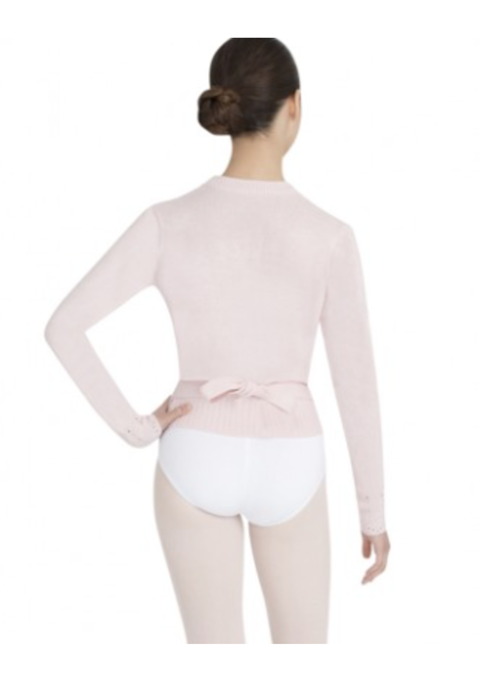 CAPEZIO & BUNHEADS A11381W ADULT RIBBED KNIT L/S WRAP SWEATER