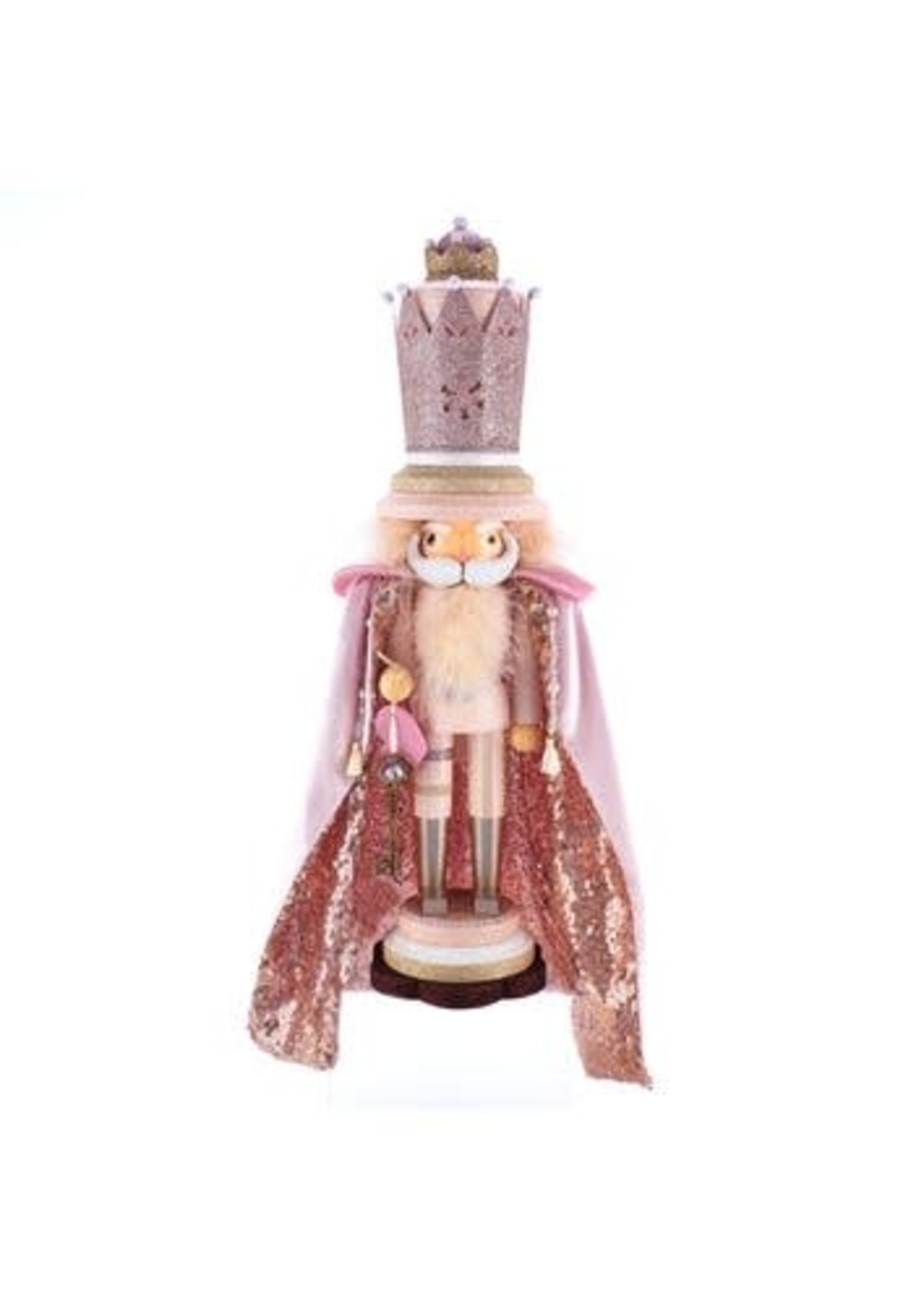 KURT S. ADLER HA0448 PRINCE CHARMING KEY TO MY HEART PINK & GOLD NUTCRACKER
