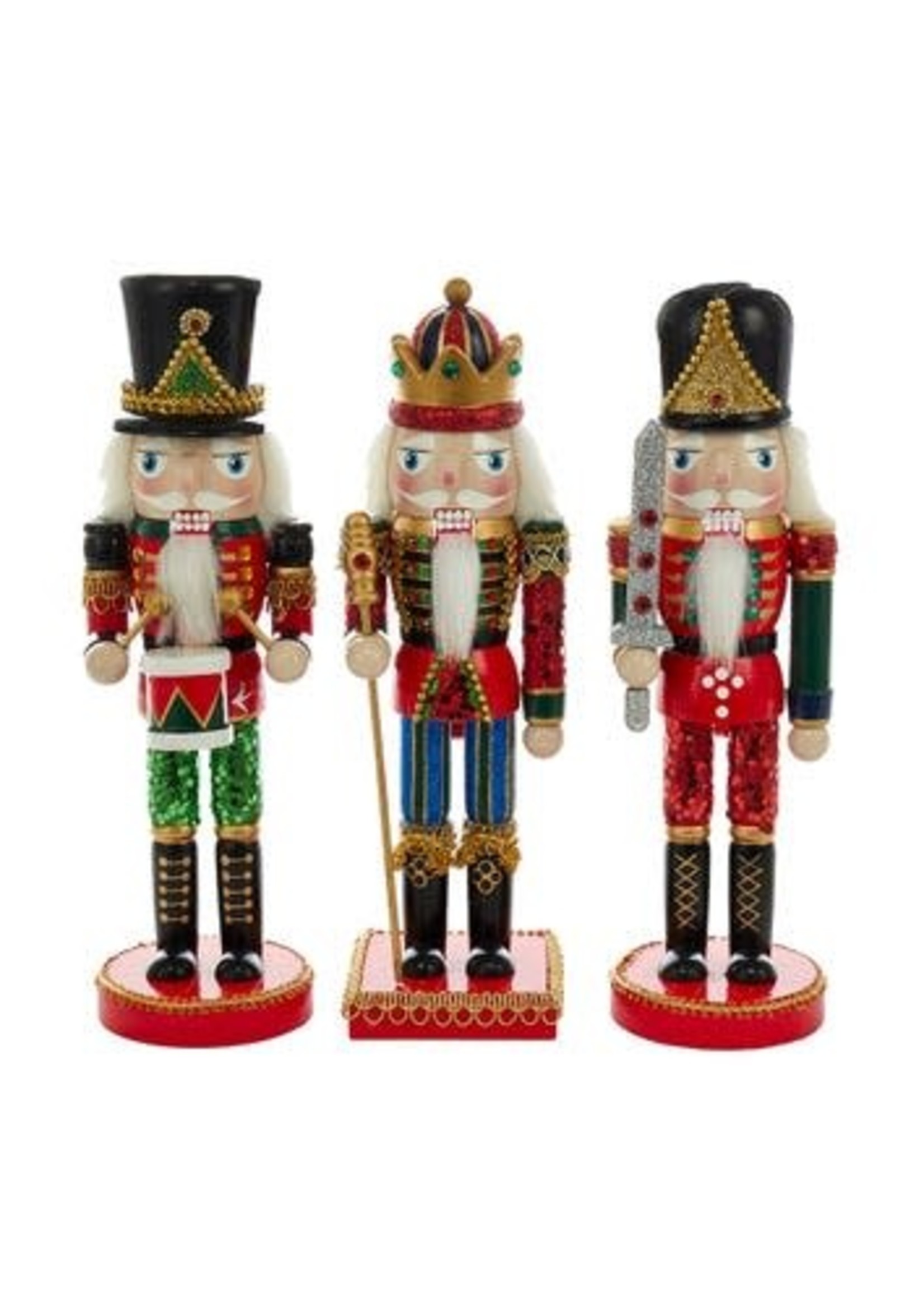 KURT S. ADLER C4758 TRADITIONAL SEQUIN NUTCRACKER W/ SWORD
