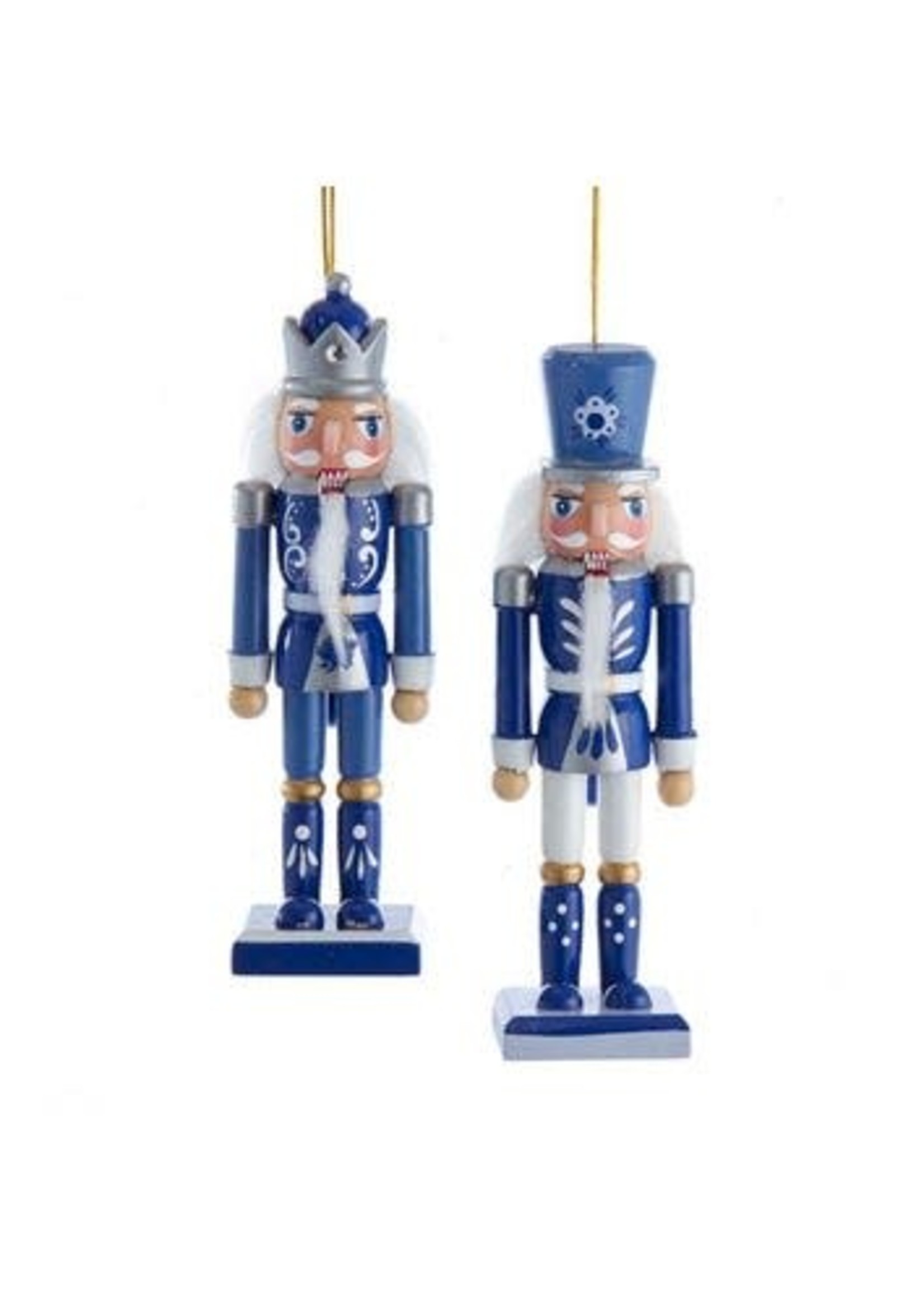 KURT S. ADLER F2085 CHINA PLATE INDIGO BLUE NUTCRACKER ORNAMENT