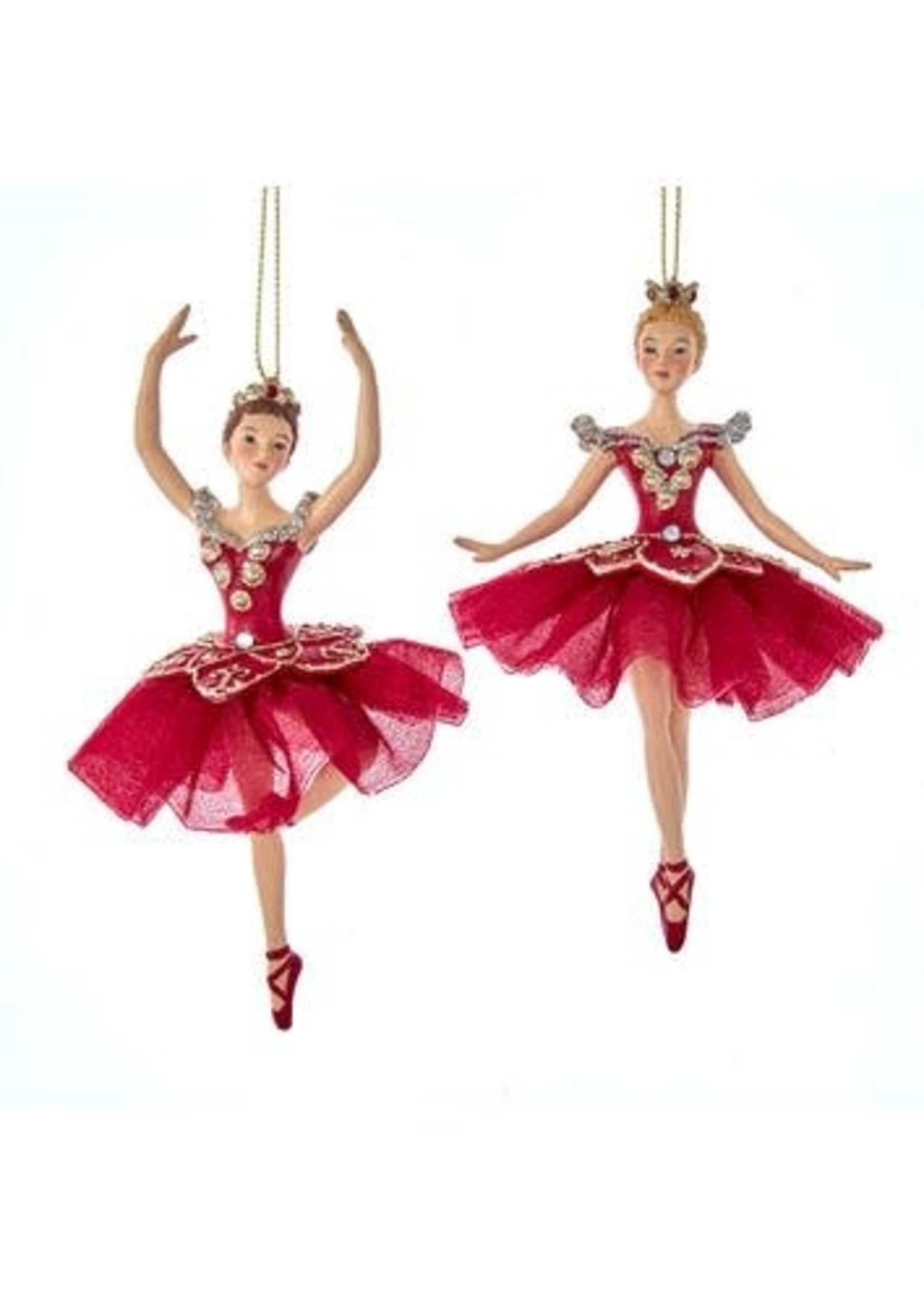 KURT S. ADLER E0735 ELEGANT REGAL RED BALLERINA ORNAMENT