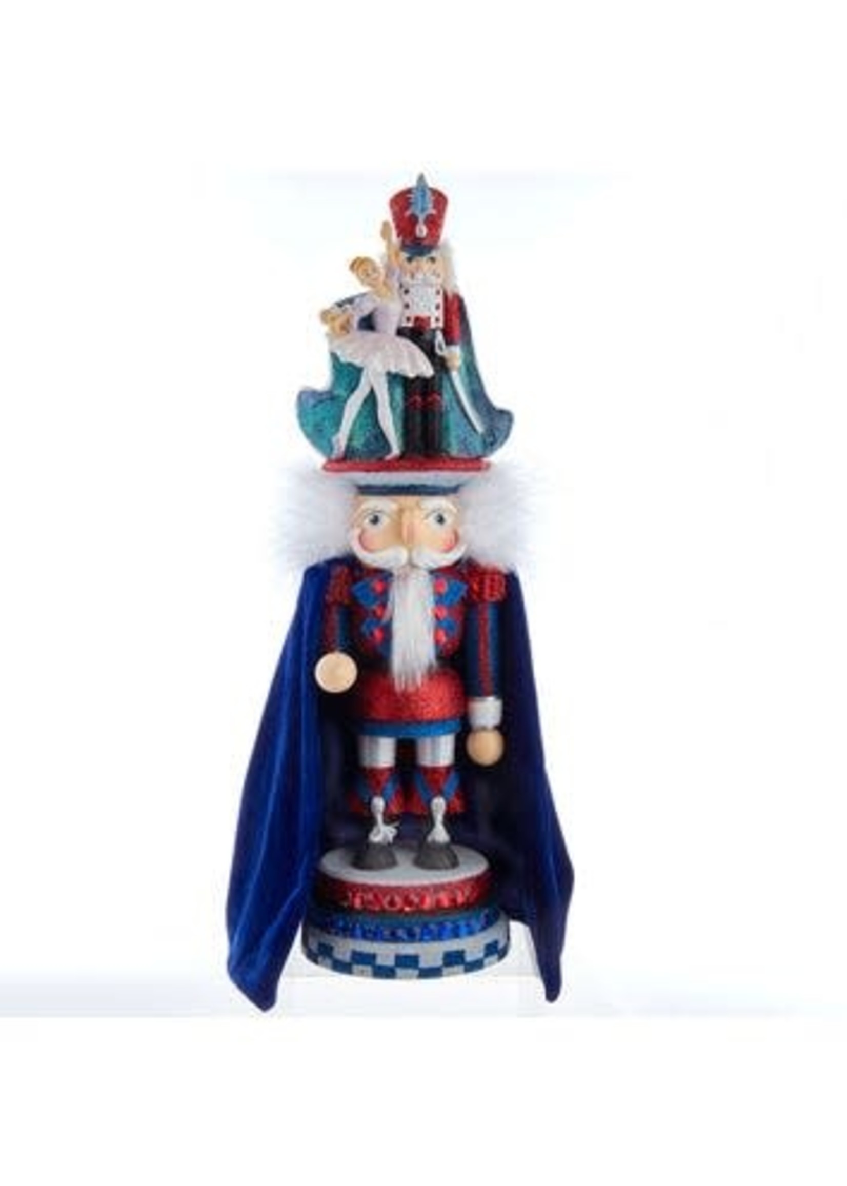 KURT S. ADLER HA0625  HOLLYWOOD FAB DREAM SCENE PRINCE & CLARA CHECKERBOARD 18" NUTCRACKER