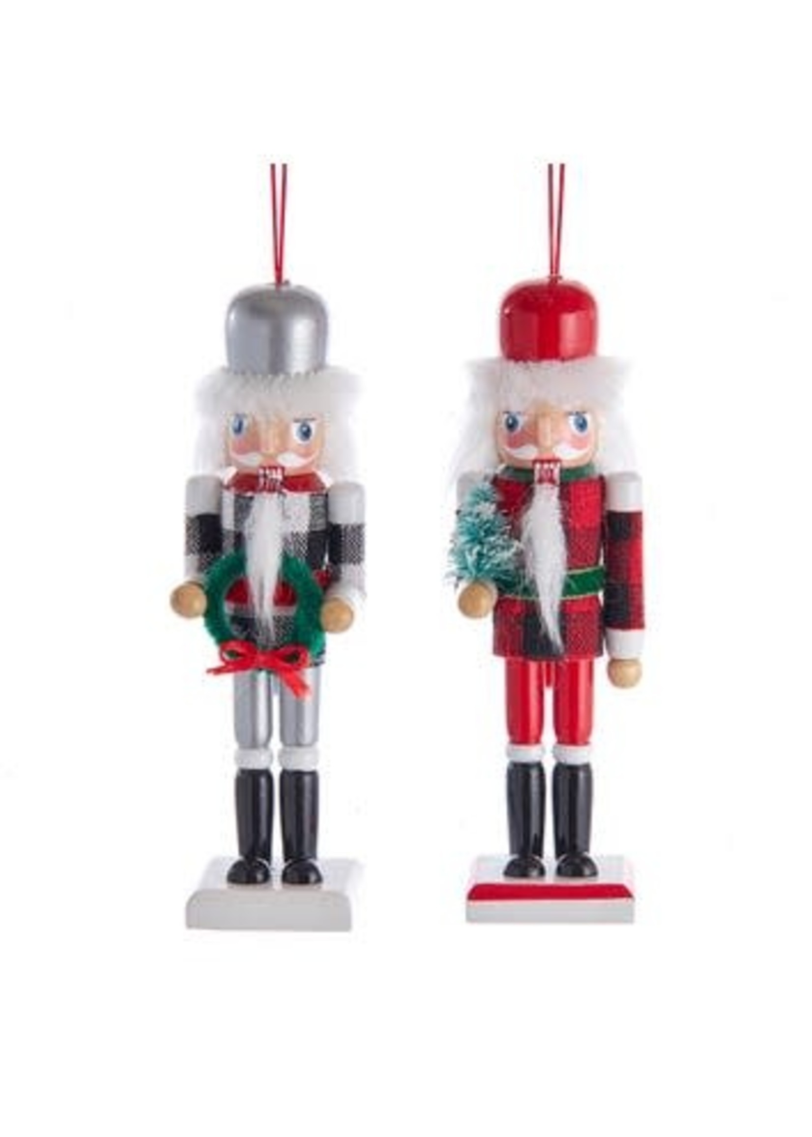 KURT S. ADLER F2097 GINGHAM CHRISTMAS 6" NUTCRACKER ORNAMENT