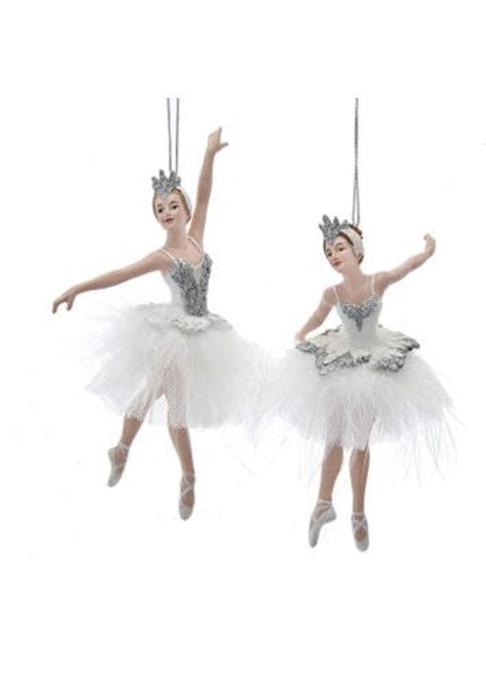 KURT S. ADLER E0541 SNOWFLAKE TUTU SWAN BALLERINA ORNAMENT