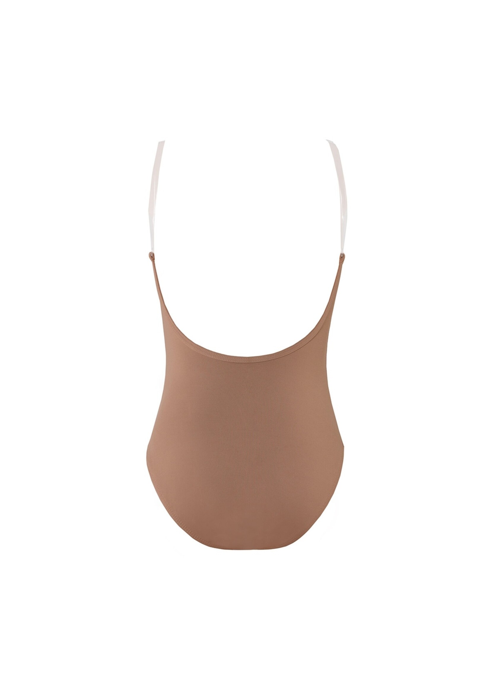 ENERGETIKS CB18 CHILDRENS SKIN TONE LEOTARD WITH REMOVABLE CUPS & CLEAR STRAPS