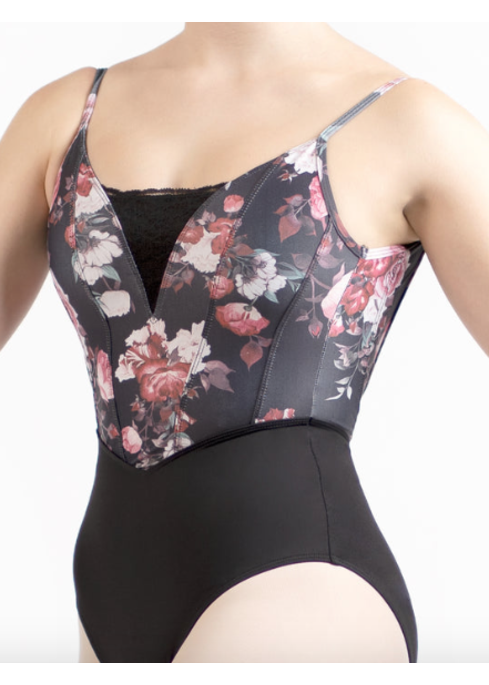 DANSE DE PARIS ANTIONETTE LACE INSET BODICE CAMISOLE LEOTARD