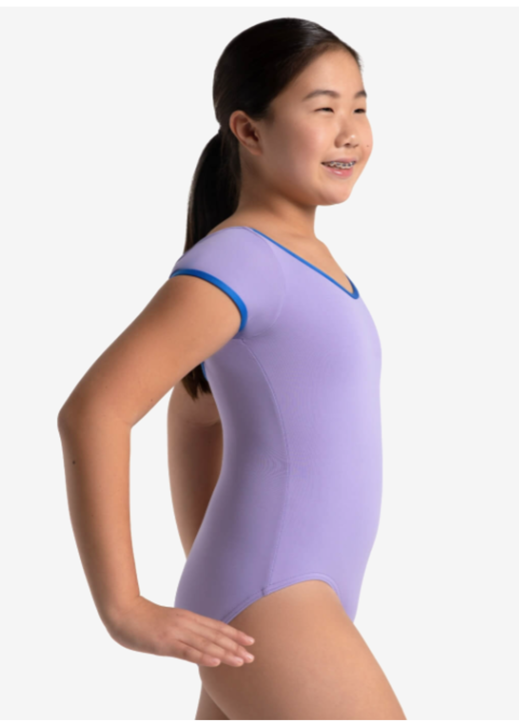 CAPEZIO & BUNHEADS A12019C COLOR POP S/S SQUARE BACK LEOTARD