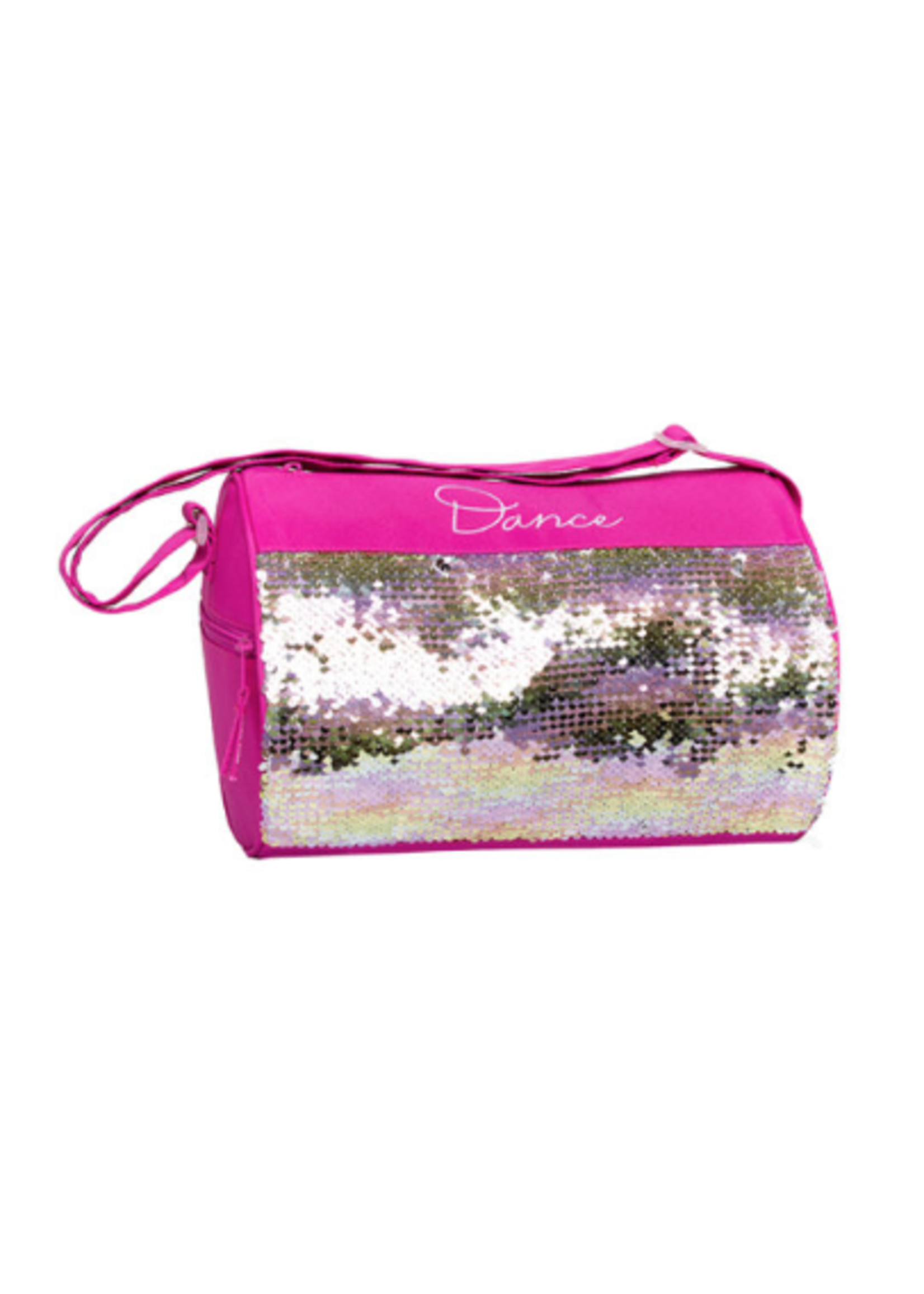 HORIZON DANCE SATIN & SEQUINS DUFFEL DANCE BAG WITH REVERSIBLE SEQUINS