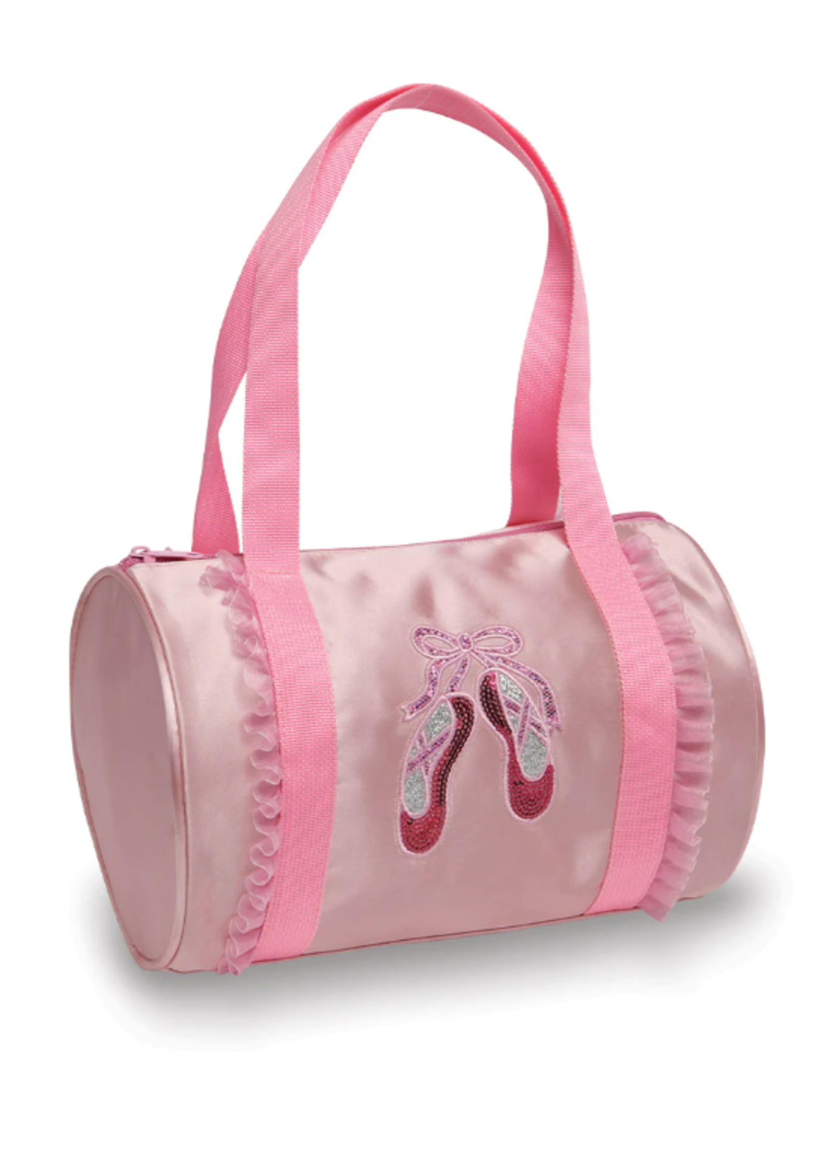 DANSHUZ B20533 CUTESIE BALLET RUFFLE 10X7 ROLL DUFFEL BAG