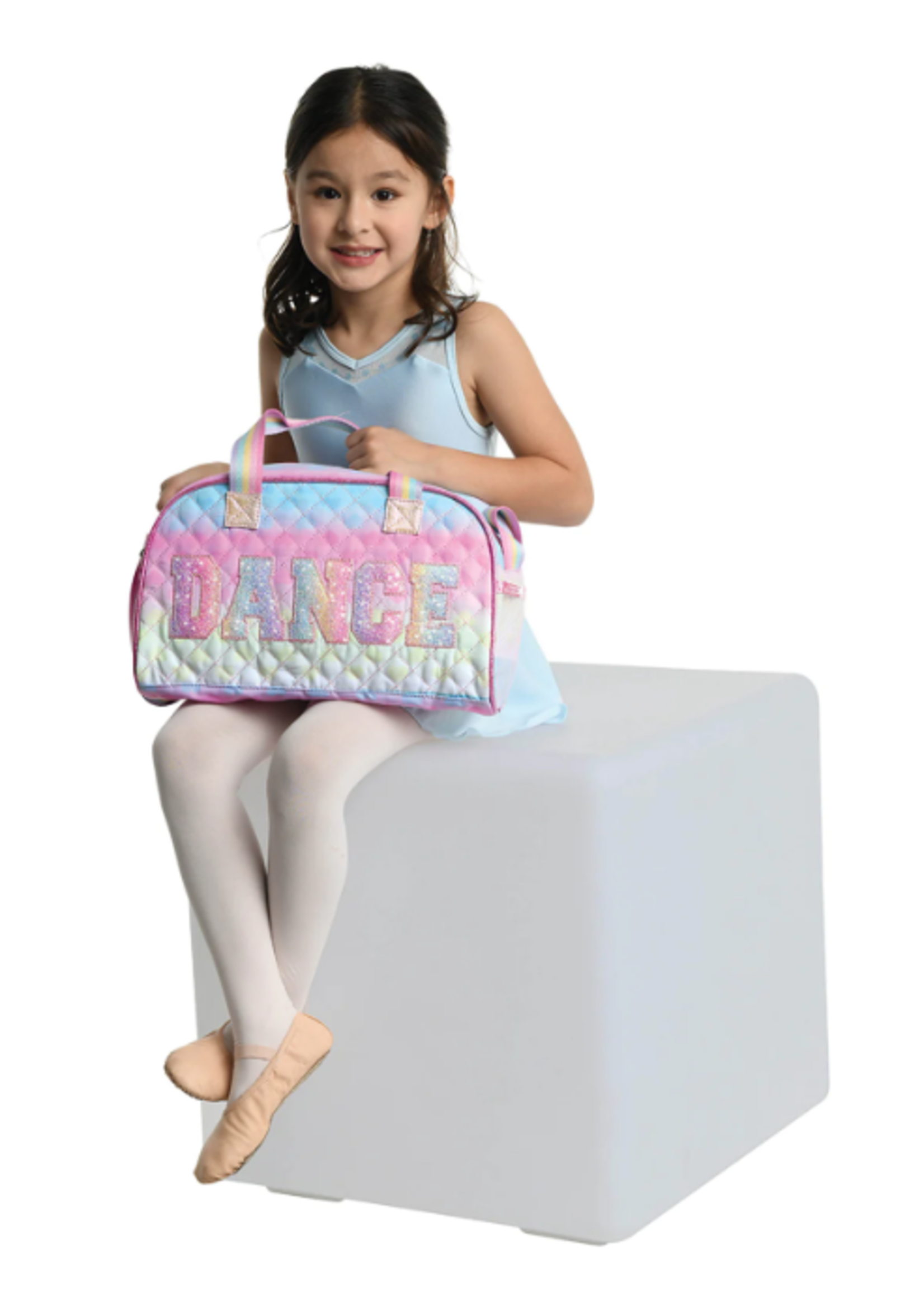 DANSHUZ B23512 OVER THE RAINBOW QUILTED 14X8X4.5 DANCE DUFFEL BAG