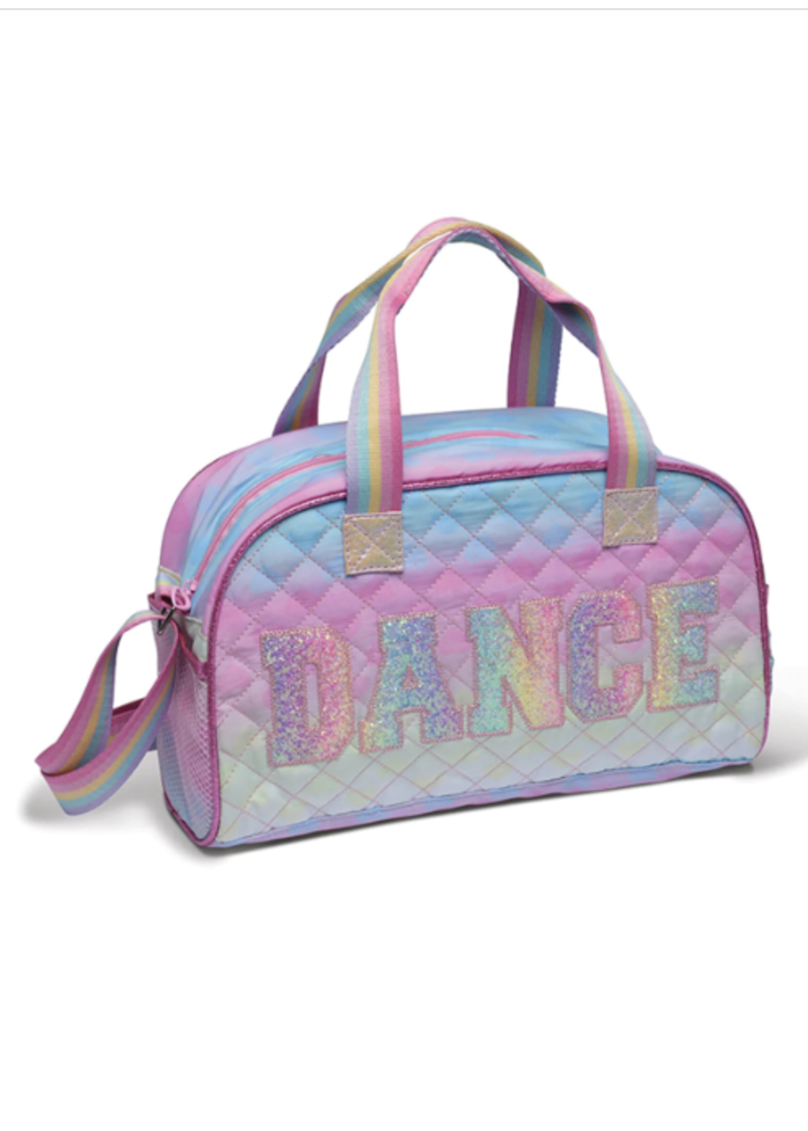 DANSHUZ B23512 OVER THE RAINBOW QUILTED 14X8X4.5 DANCE DUFFEL BAG