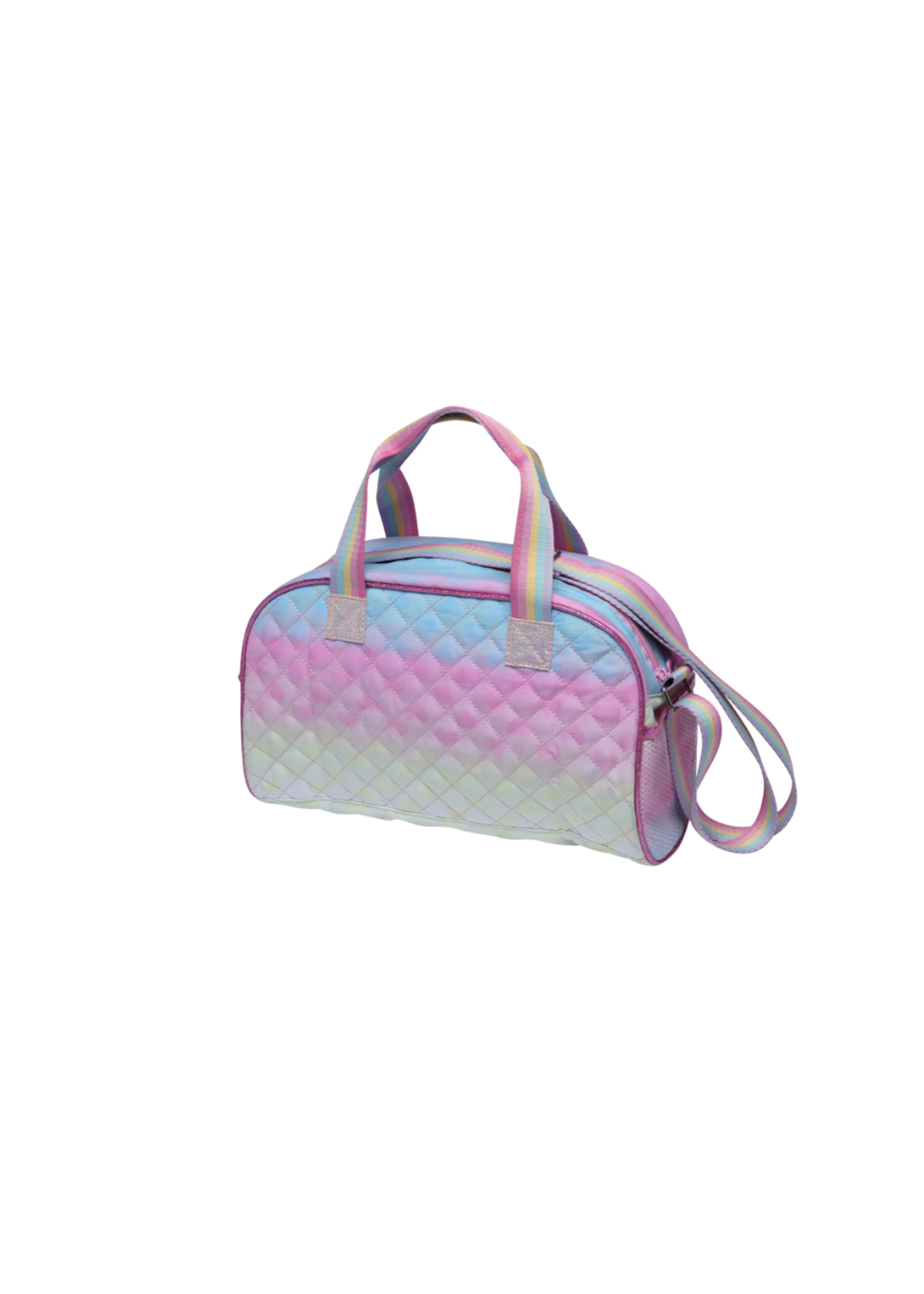 DANSHUZ B23512 OVER THE RAINBOW QUILTED 14X8X4.5 DANCE DUFFEL BAG