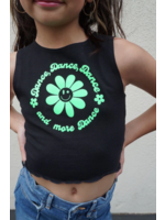 TRENDY TRENDS 892 HAPPY FLOWER CROP TANK TOP