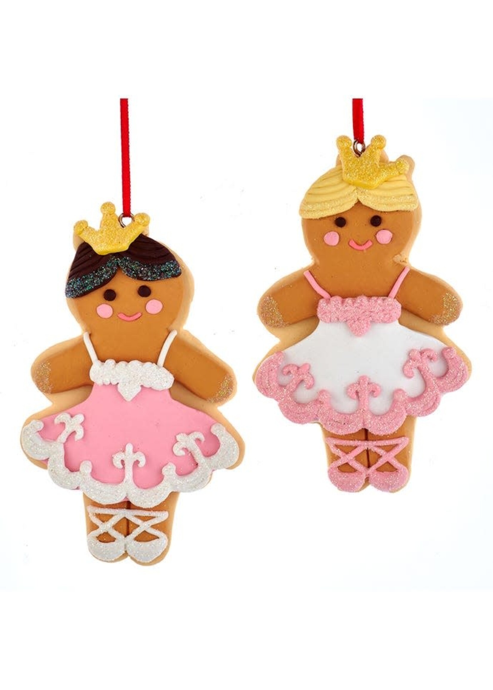 KURT S. ADLER D4352 ICED GINGERBREAD COOKIE BALLERINA 4" ORNAMENT