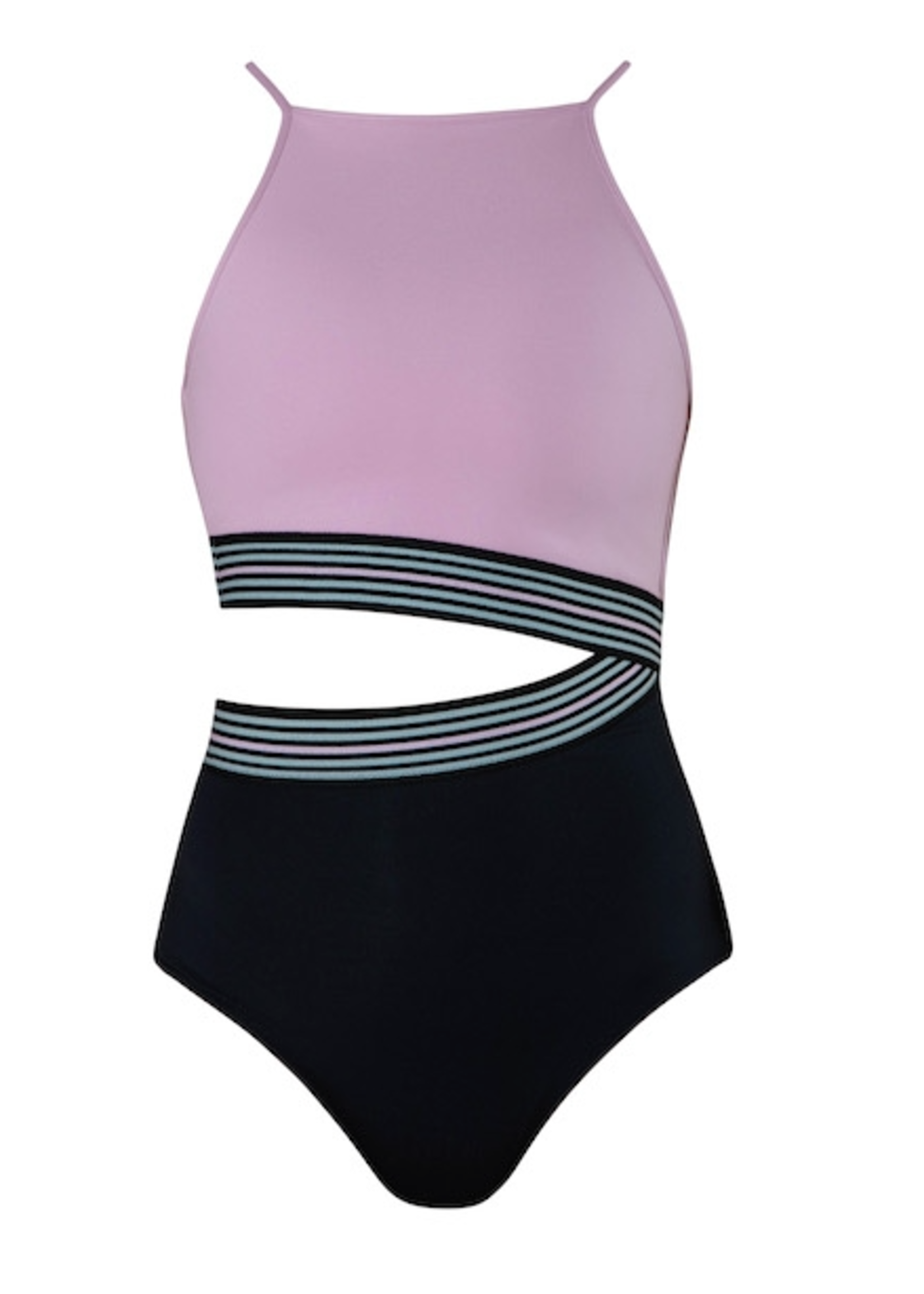 ENERGETIKS IL135PA1 PACE STRIPE BAND CUTOUT CAMISOLE LEOTARD