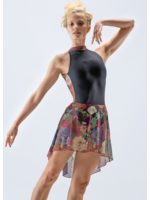 BALLET ROSA DANICA ETELAN COLLECTION HIGH LOW PULL ON FLORAL PRINT MESH SKIRT