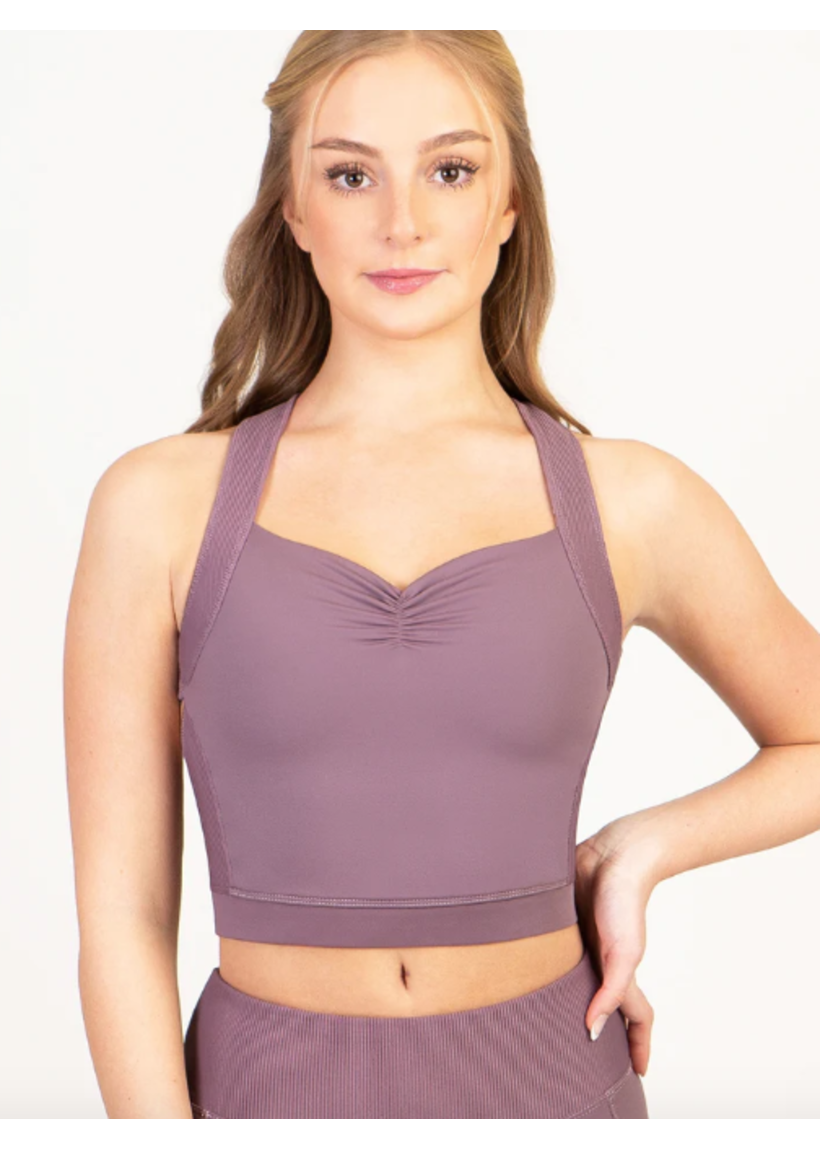 SUFFOLK 4014A BALLET CORE RIBBED TRIMMED TANK CROP TOP