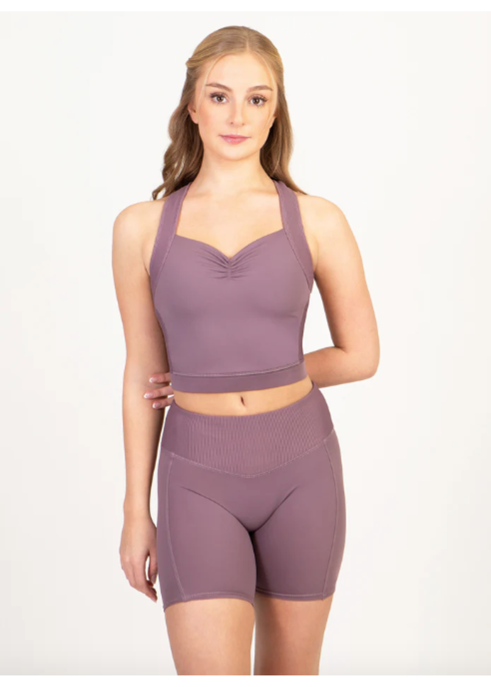 SUFFOLK 4014A BALLET CORE RIBBED TRIMMED TANK CROP TOP