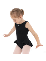 EUROTARD 1703C COTTON TANK LEOTARD WITH HIP RUFFLE & REMOVABLE BLING