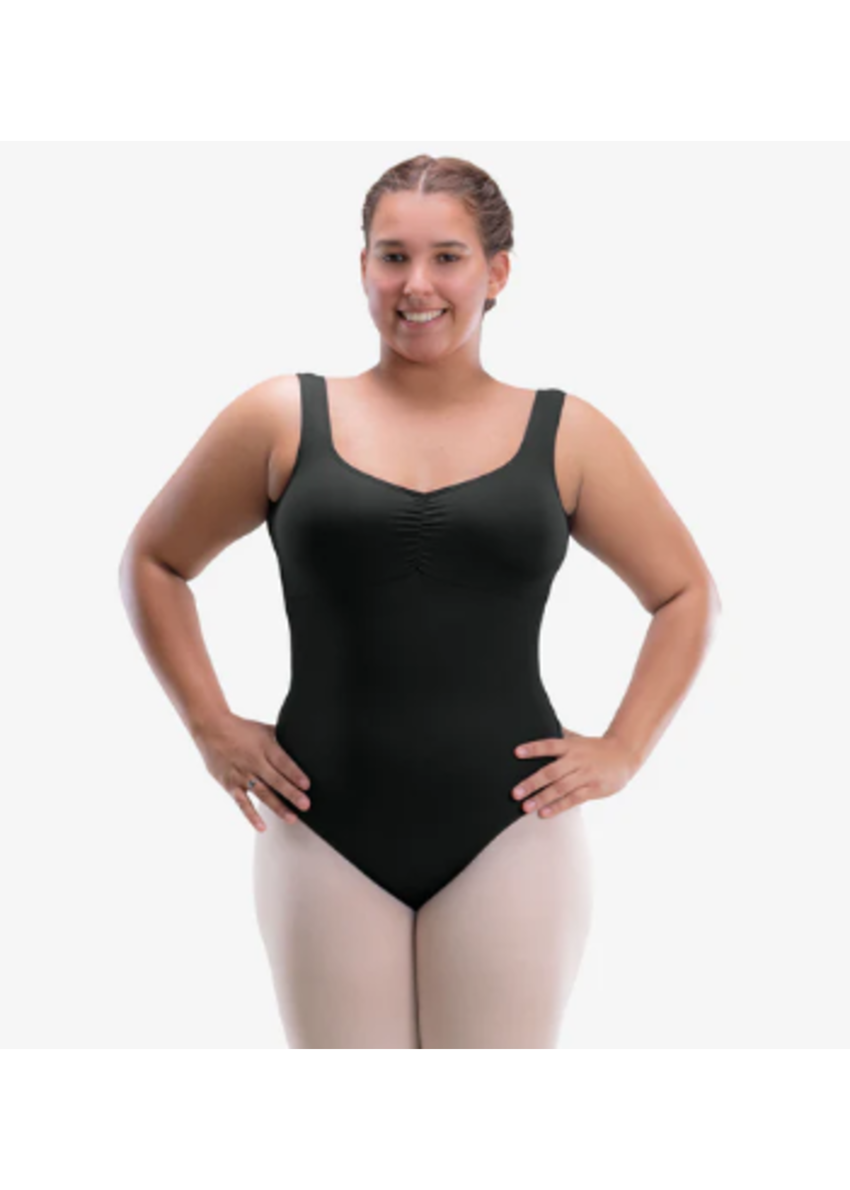 SO DANCA SL185 EDILEIA CURVY SQUARE BACK PINCH FRONT TANK LEOTARD