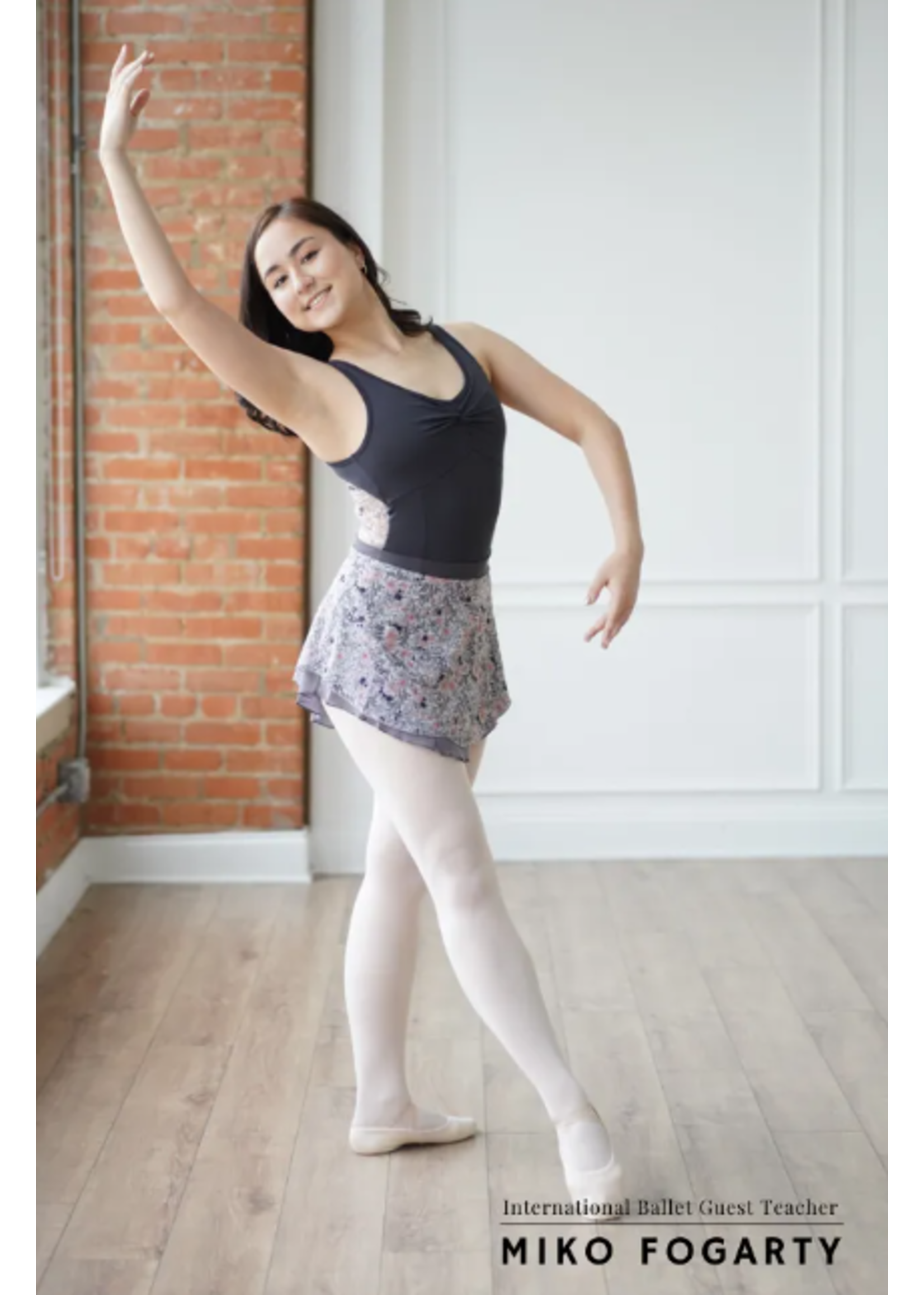 AK DANCEWEAR S870 DOUBLE LAYER FLORAL MESH PULL ON SKIRT
